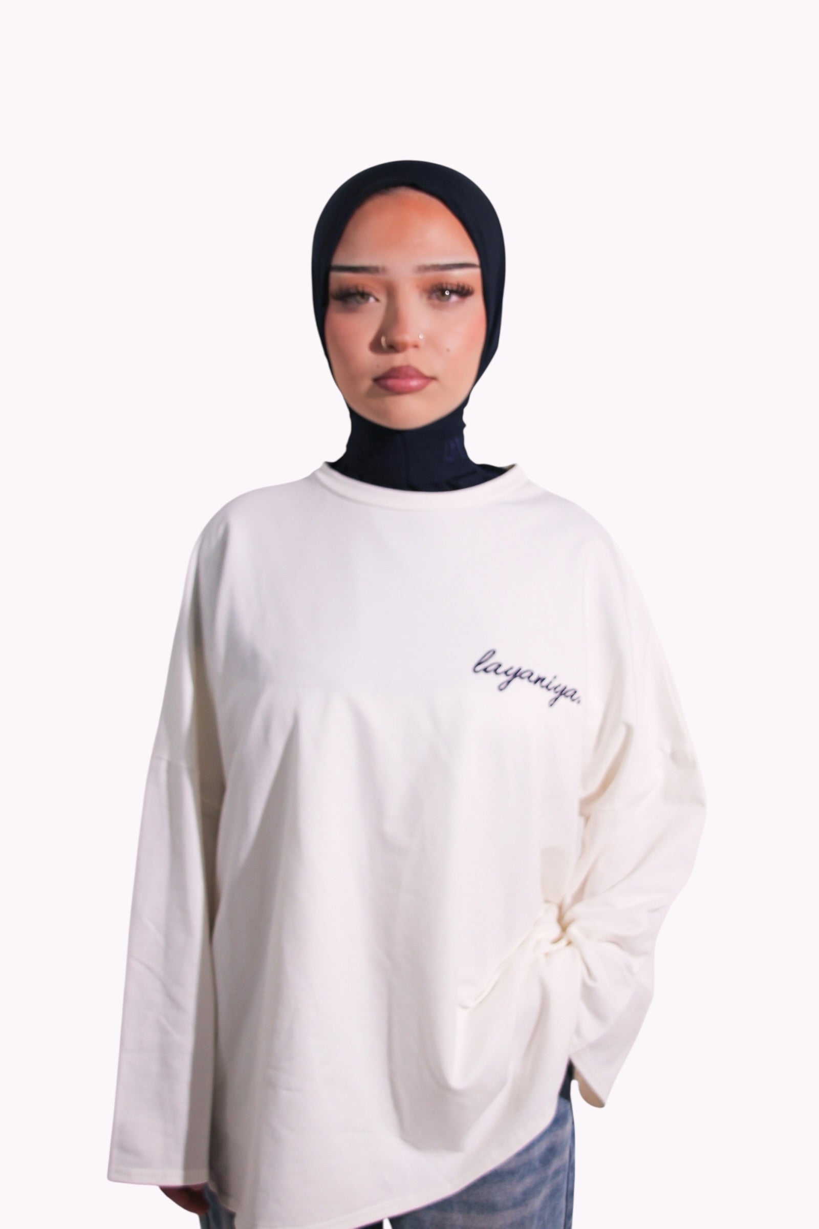 T-SHIRT SIGNATURE • BLANC / MARINE