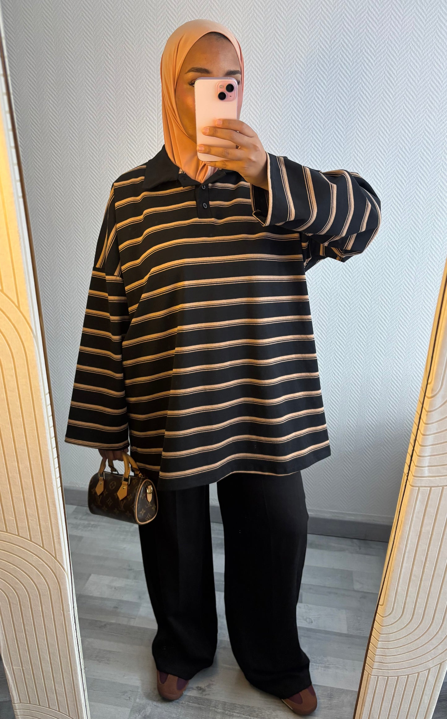 TOP MARINIÈRES • NOIR ET BEIGE