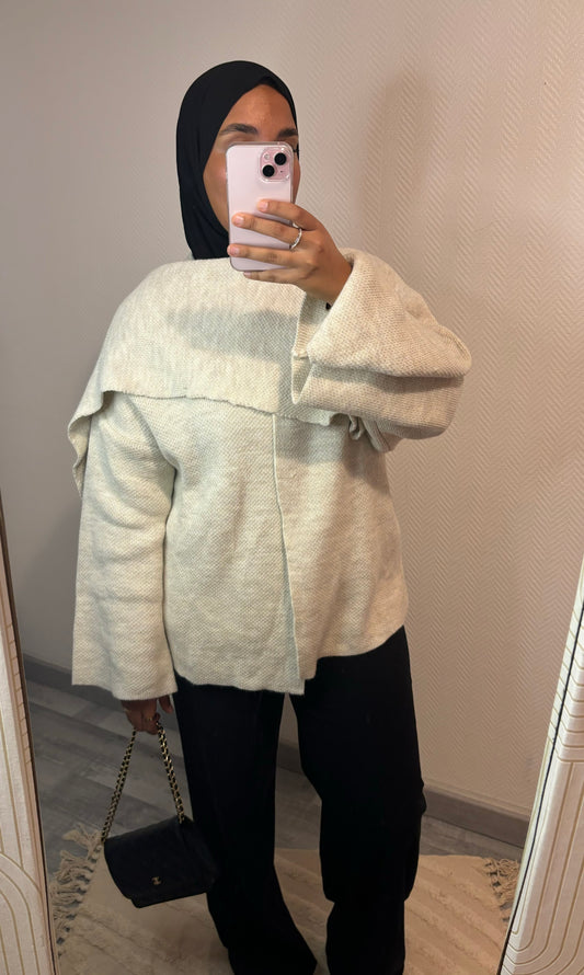 WOOL EFFECT CAPE • BEIGE