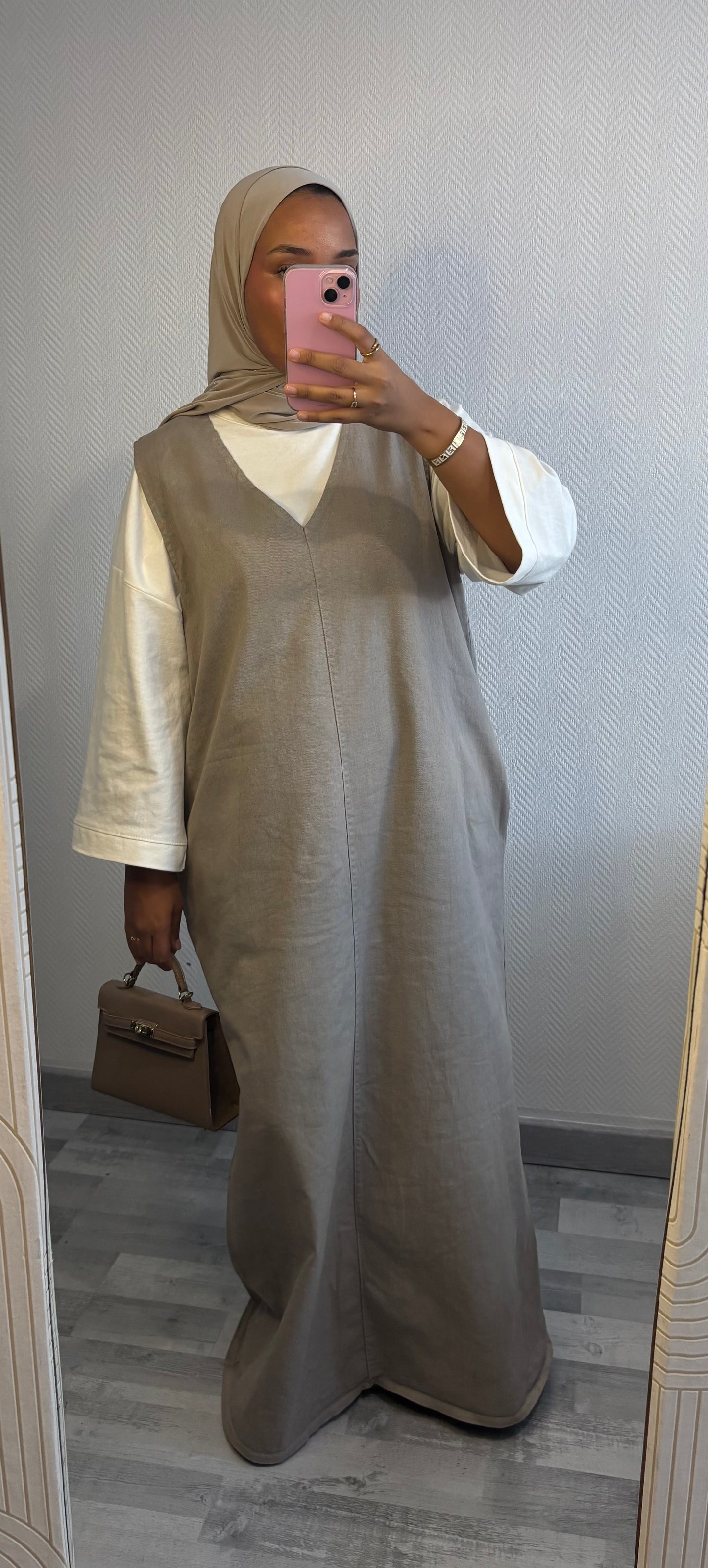 ROBE EN JEAN • TAUPE