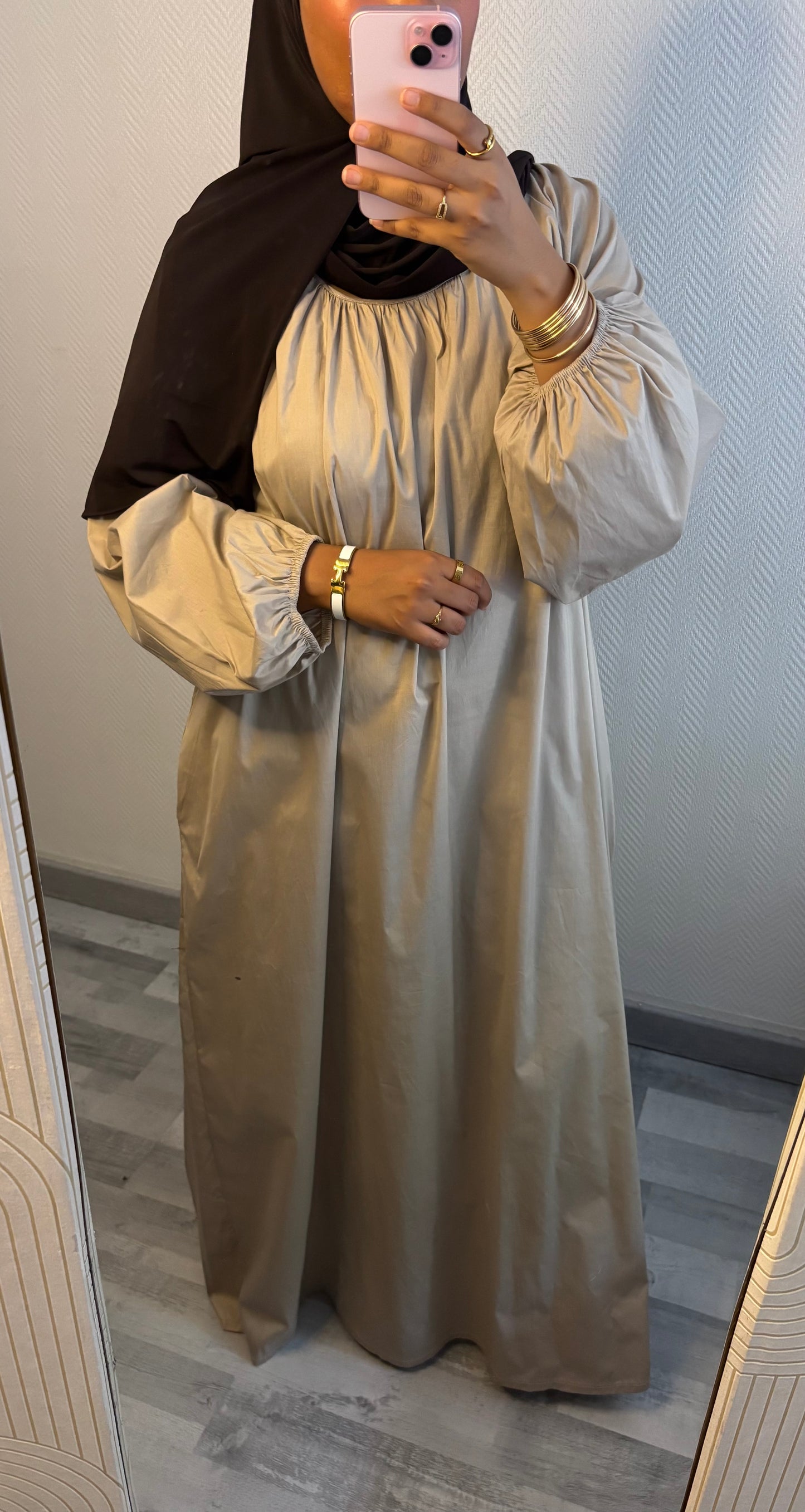ROBE POPELINE • TAUPE