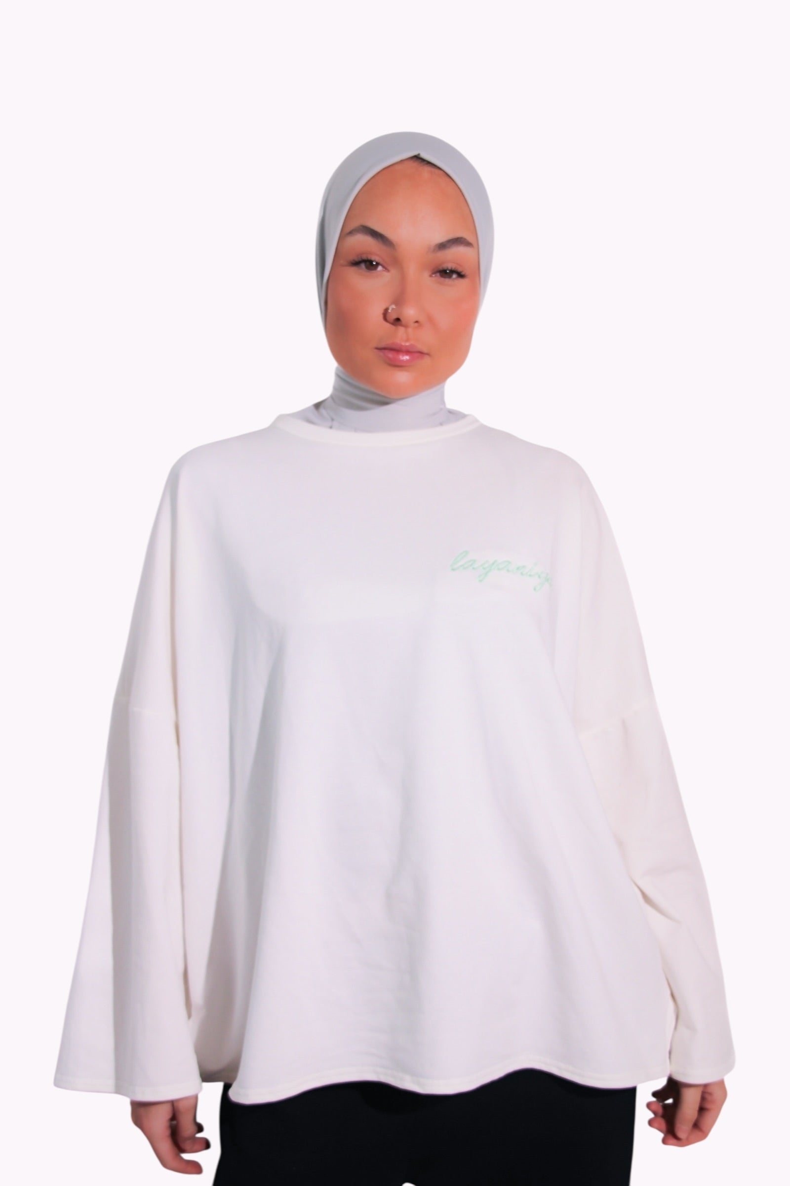 T-SHIRT SIGNATURE • BLANC / TURQUOISE