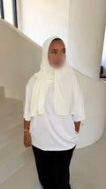 HIJAB JERSEY LIQUID • BLANC