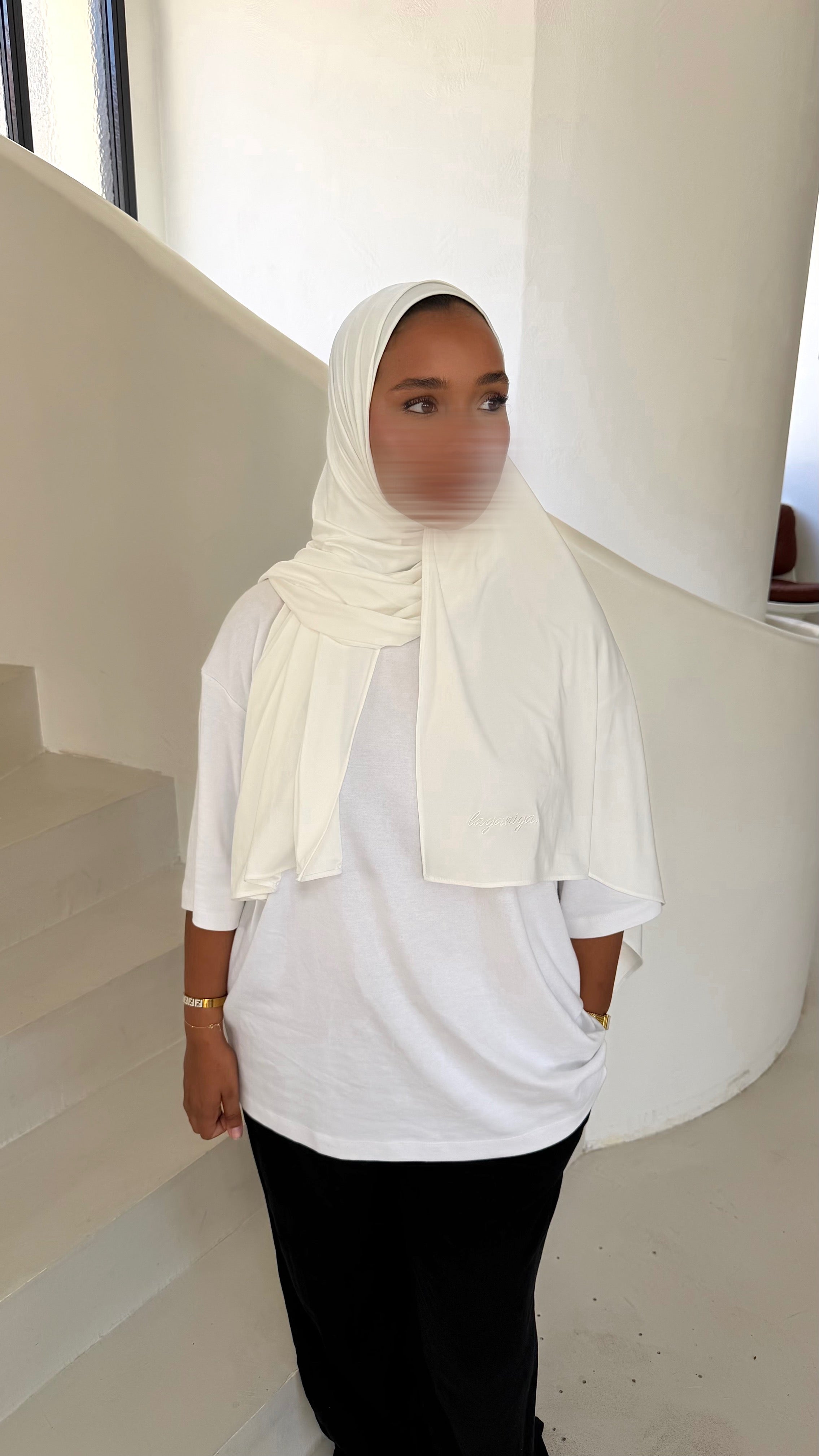 HIJAB JERSEY LIQUID • BLANC