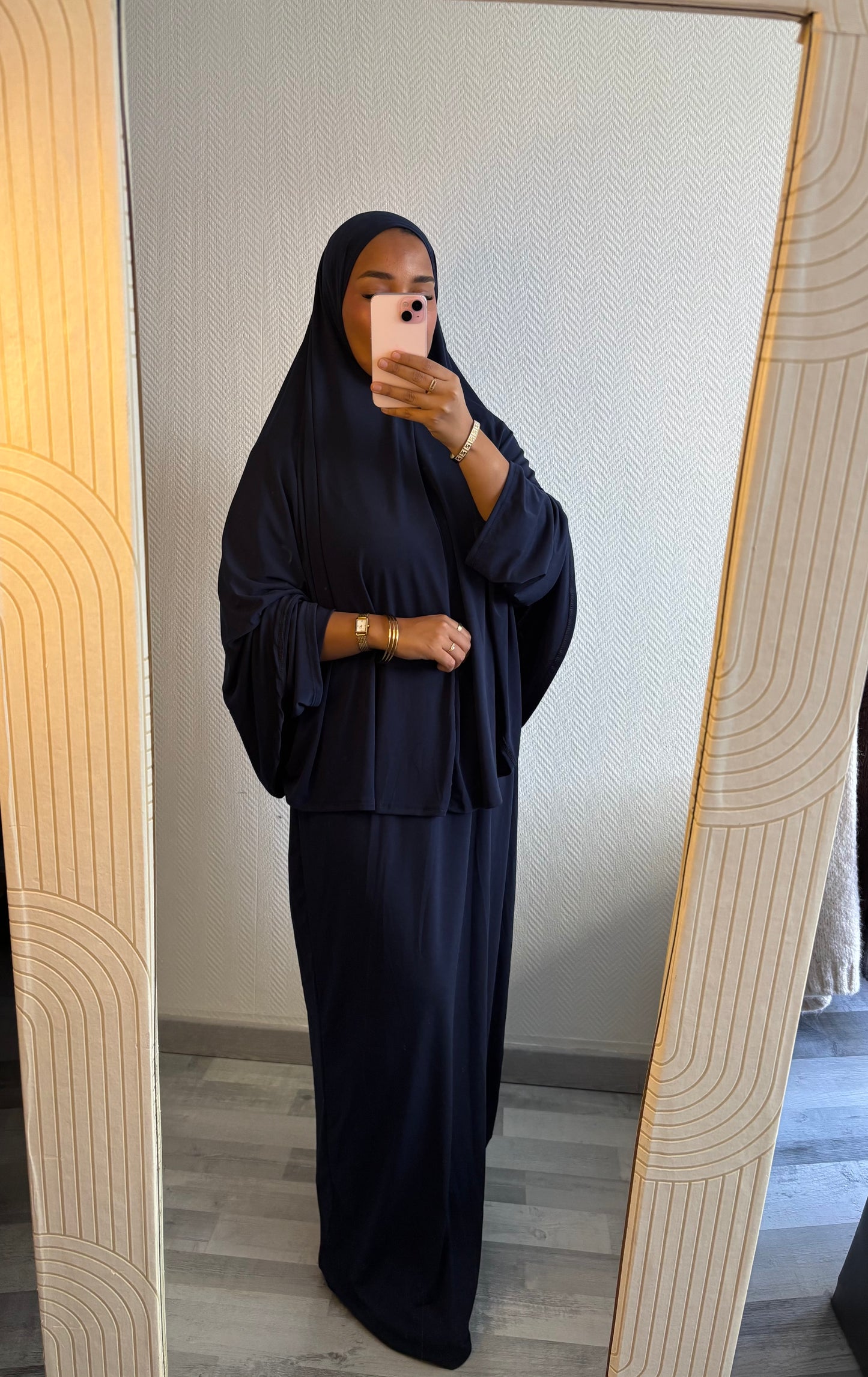 ENSEMBLE KHIMAR JERSEY PREMIUM • BLEU MARINE
