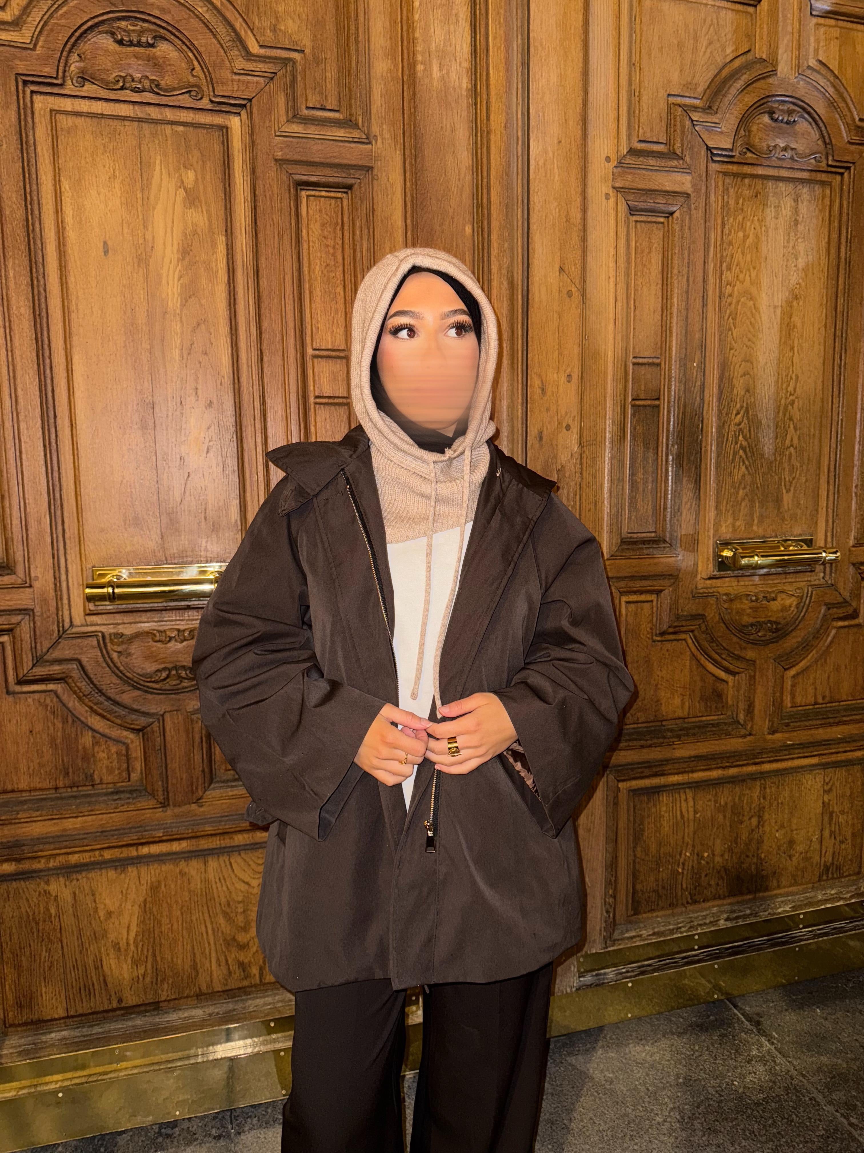 CAGOULE EN MAILLE • TAUPE