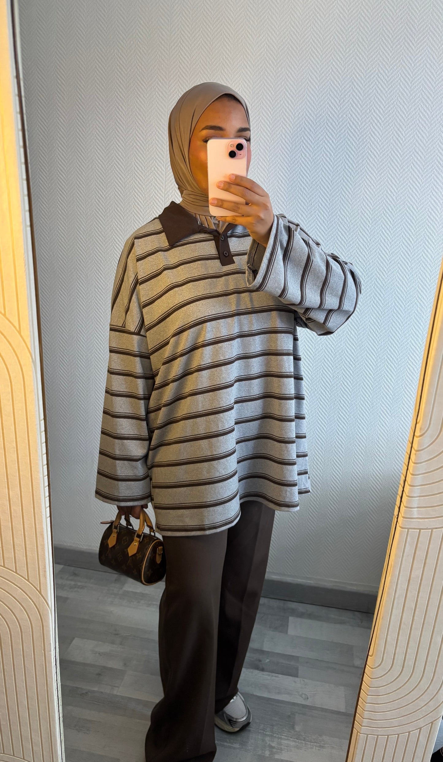 TOP MARINIÈRES • GRIS ET MARRON