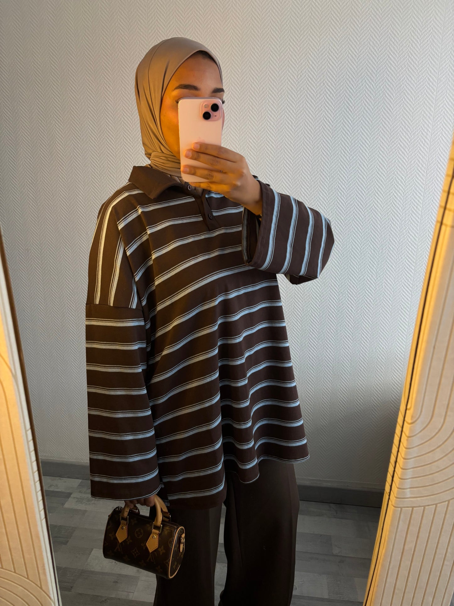 TOP MARINIÈRES • MARRON ET BLEU