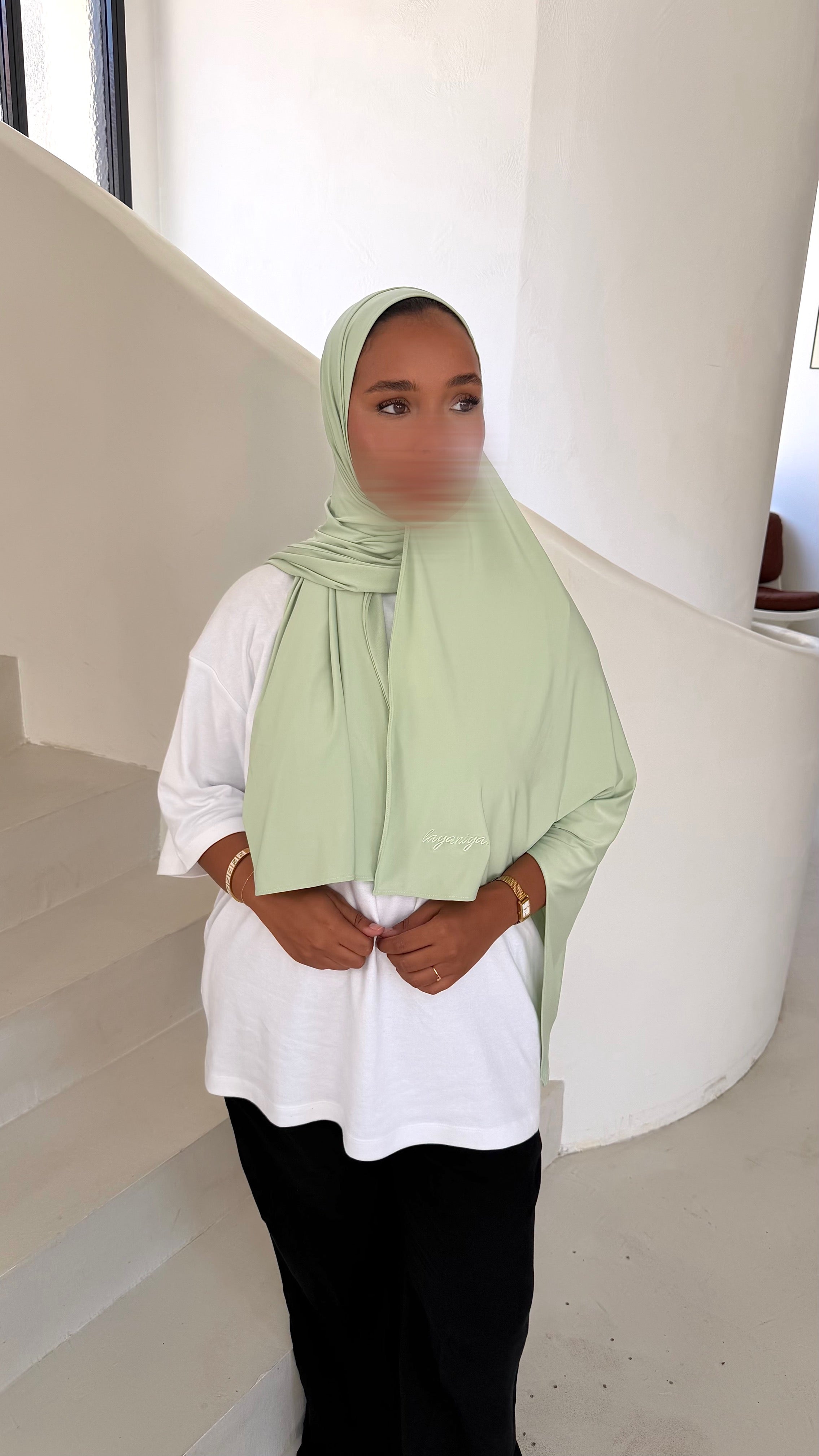 HIJAB JERSEY LIQUID • PISTACHE
