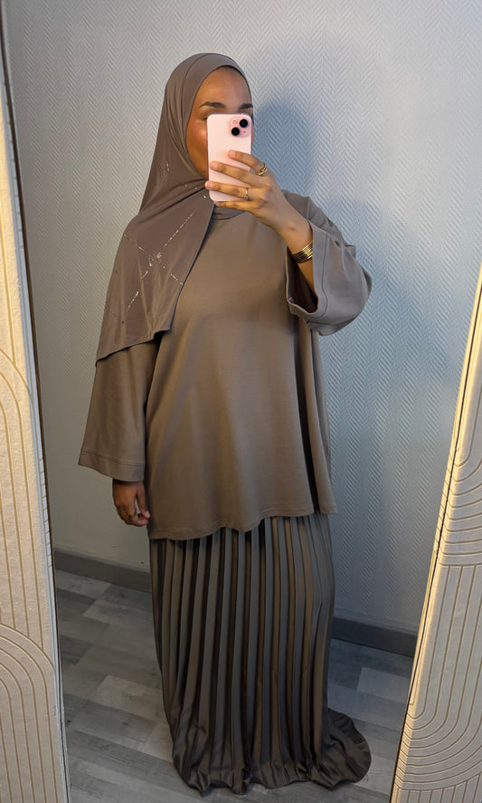 T-SHIRT OVERSIZE • TAUPE
