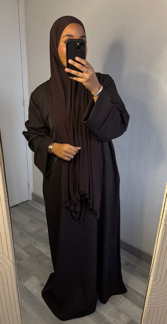 ABAYA WITH POCKETS • CHOCO