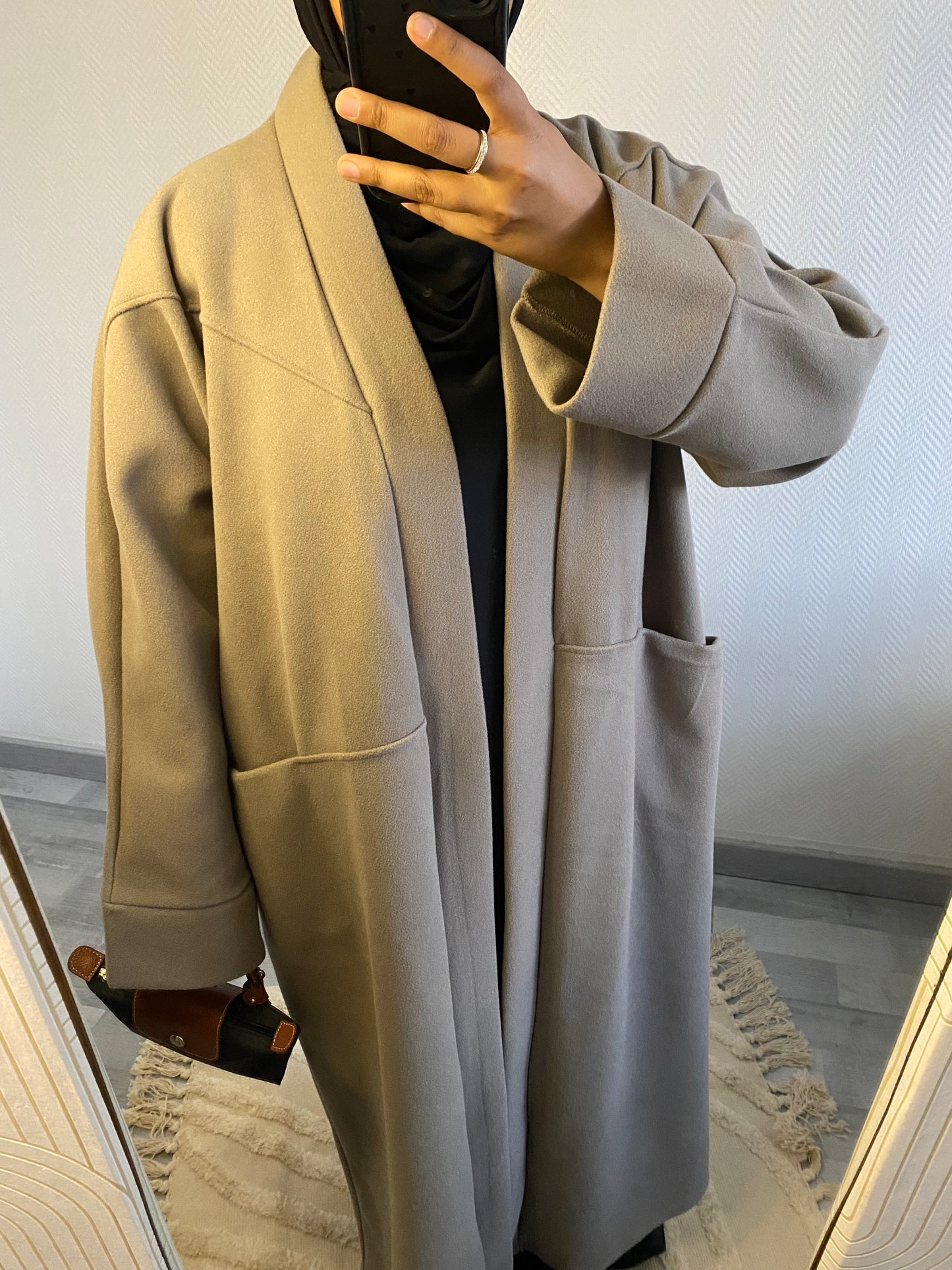 MANTEAU LONG • TAUPE