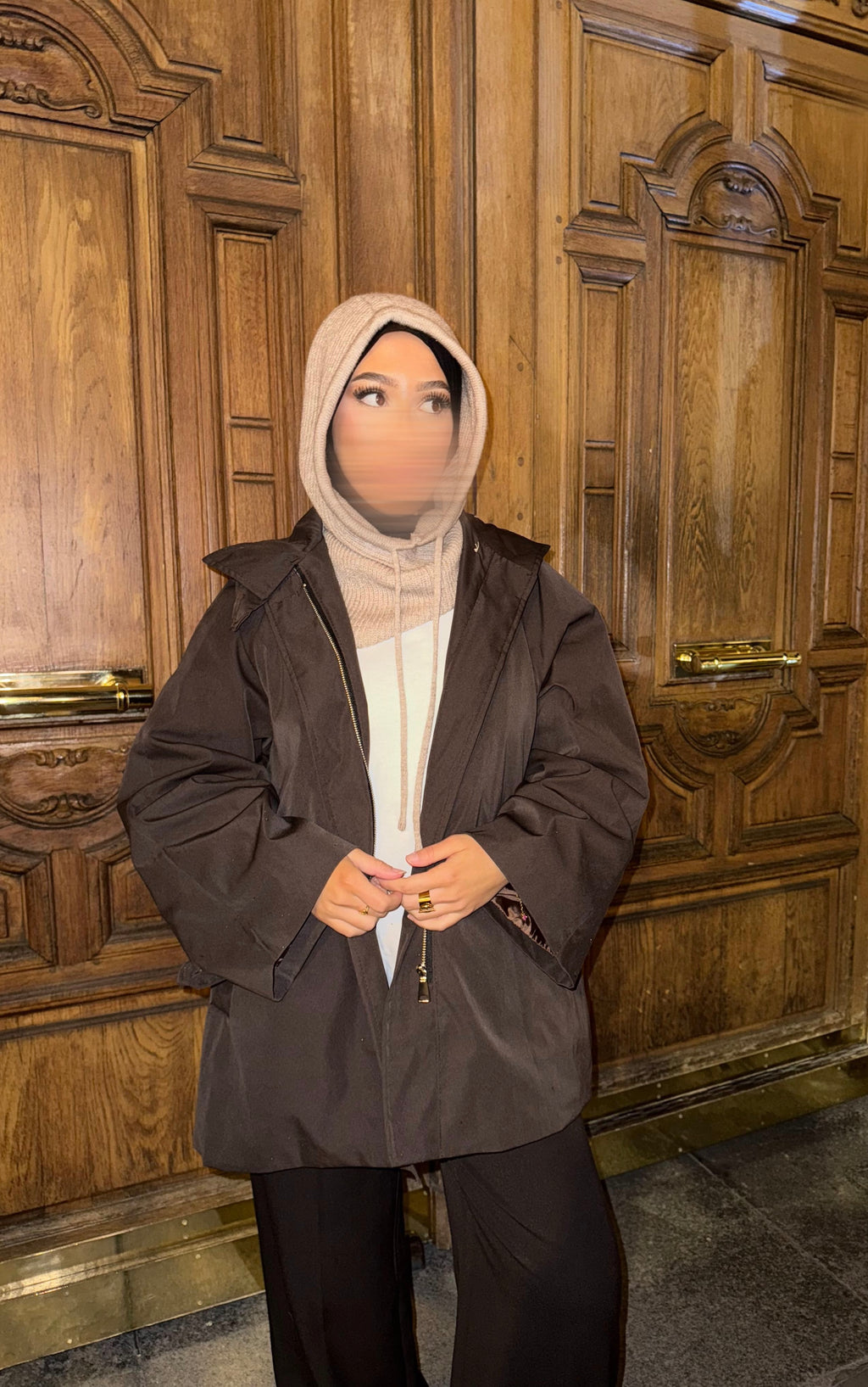 CAGOULE EN MAILLE • TAUPE