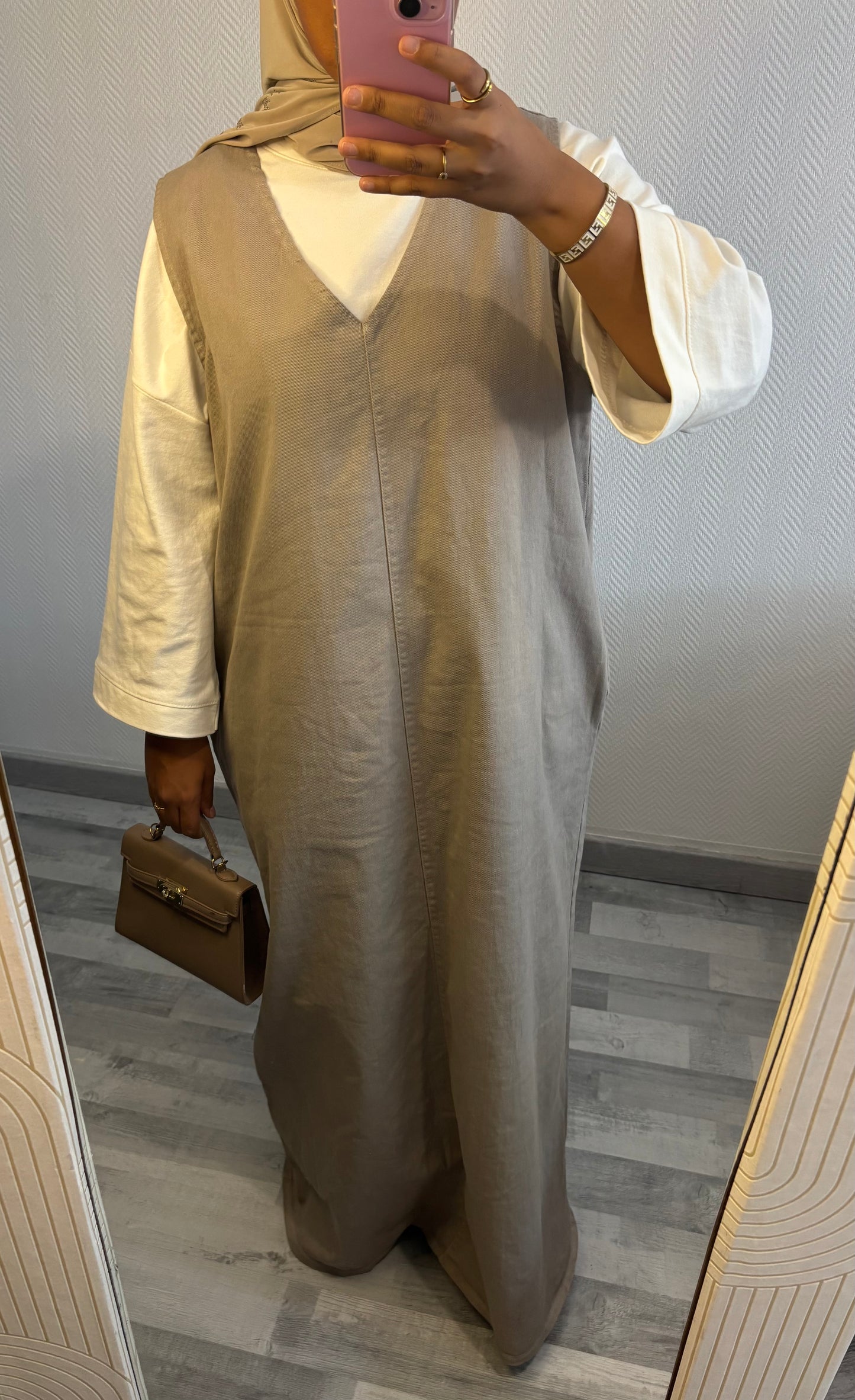 ROBE EN JEAN • TAUPE