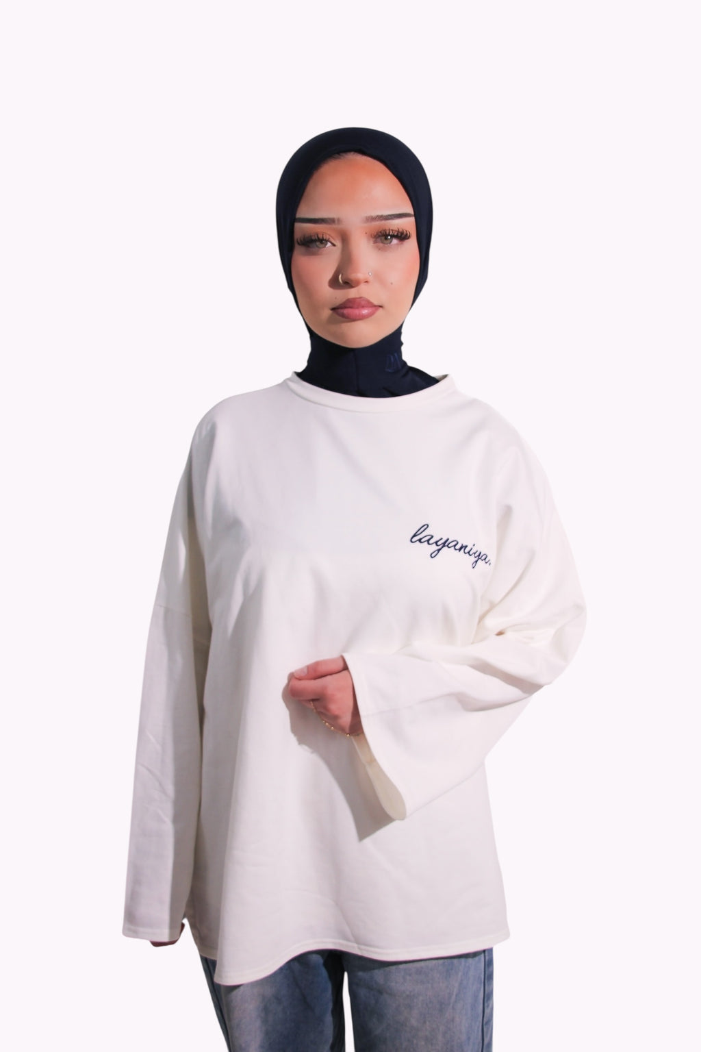 T-SHIRT SIGNATURE • BLANC / MARINE