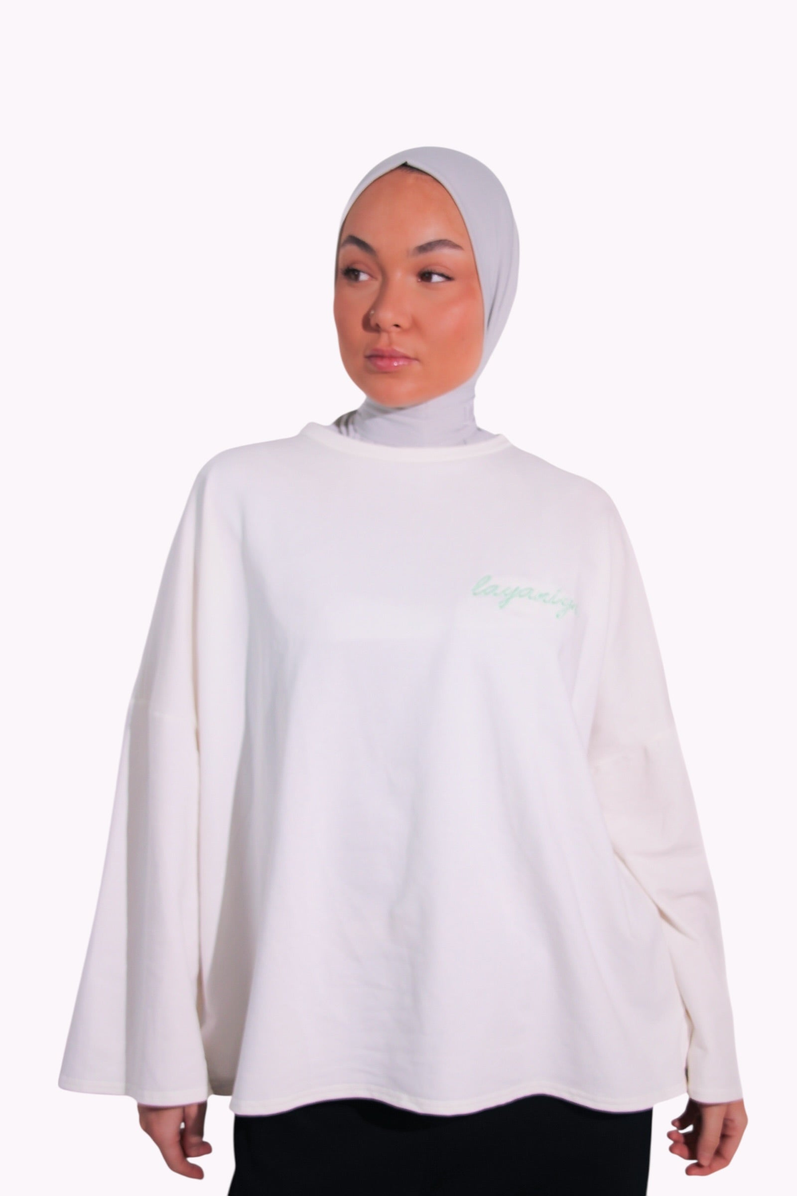 T-SHIRT SIGNATURE • BLANC / TURQUOISE