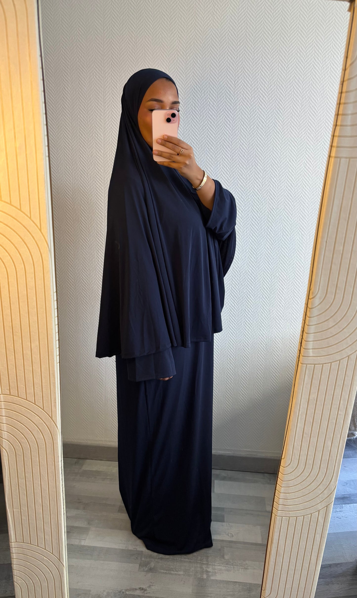 ENSEMBLE KHIMAR JERSEY PREMIUM • BLEU MARINE