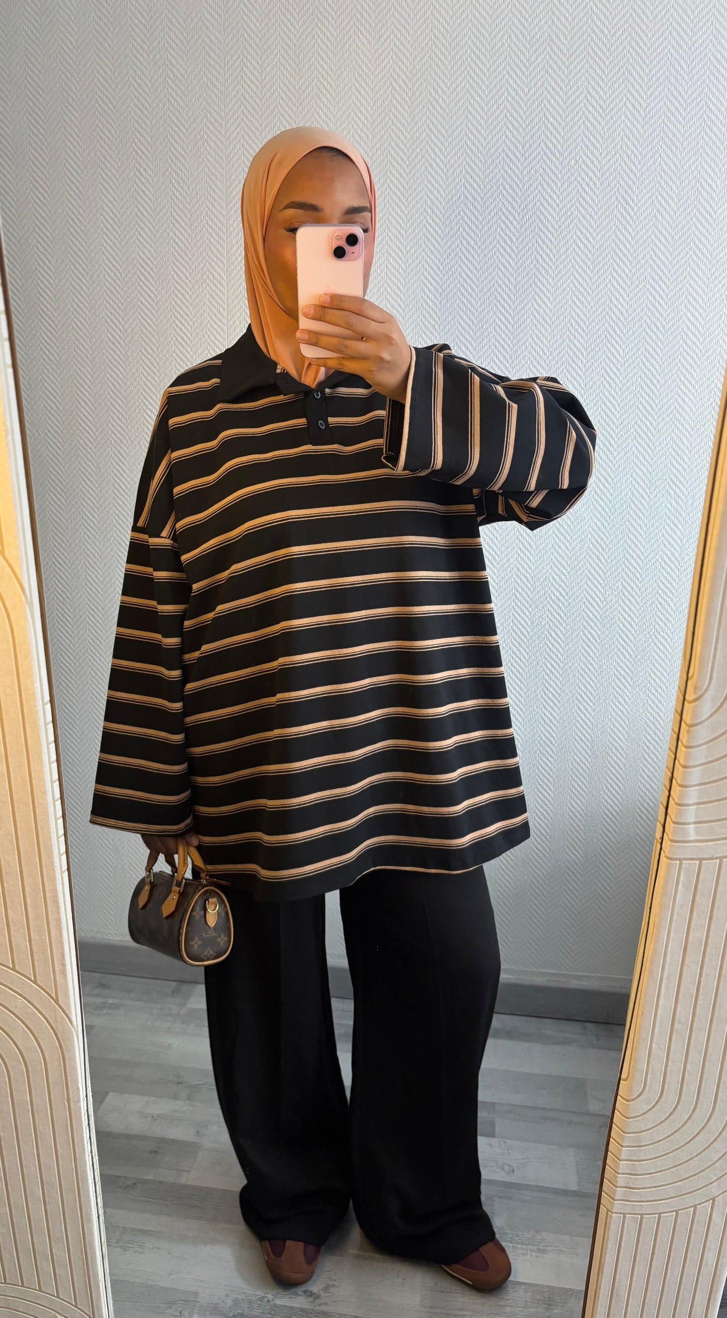 TOP MARINIÈRES • NOIR ET BEIGE