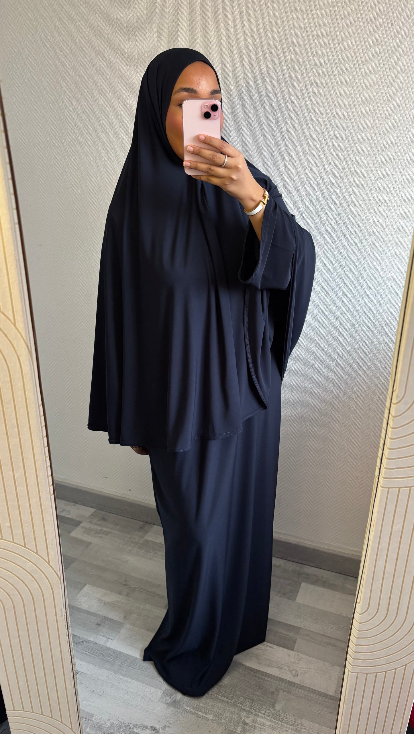 ENSEMBLE KHIMAR JERSEY PREMIUM • BLEU MARINE