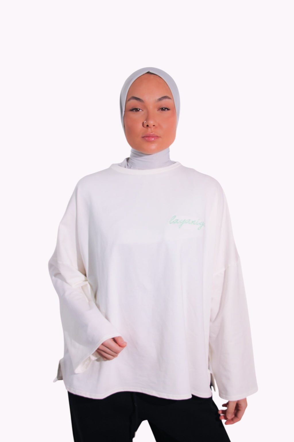 T-SHIRT SIGNATURE • BLANC / TURQUOISE