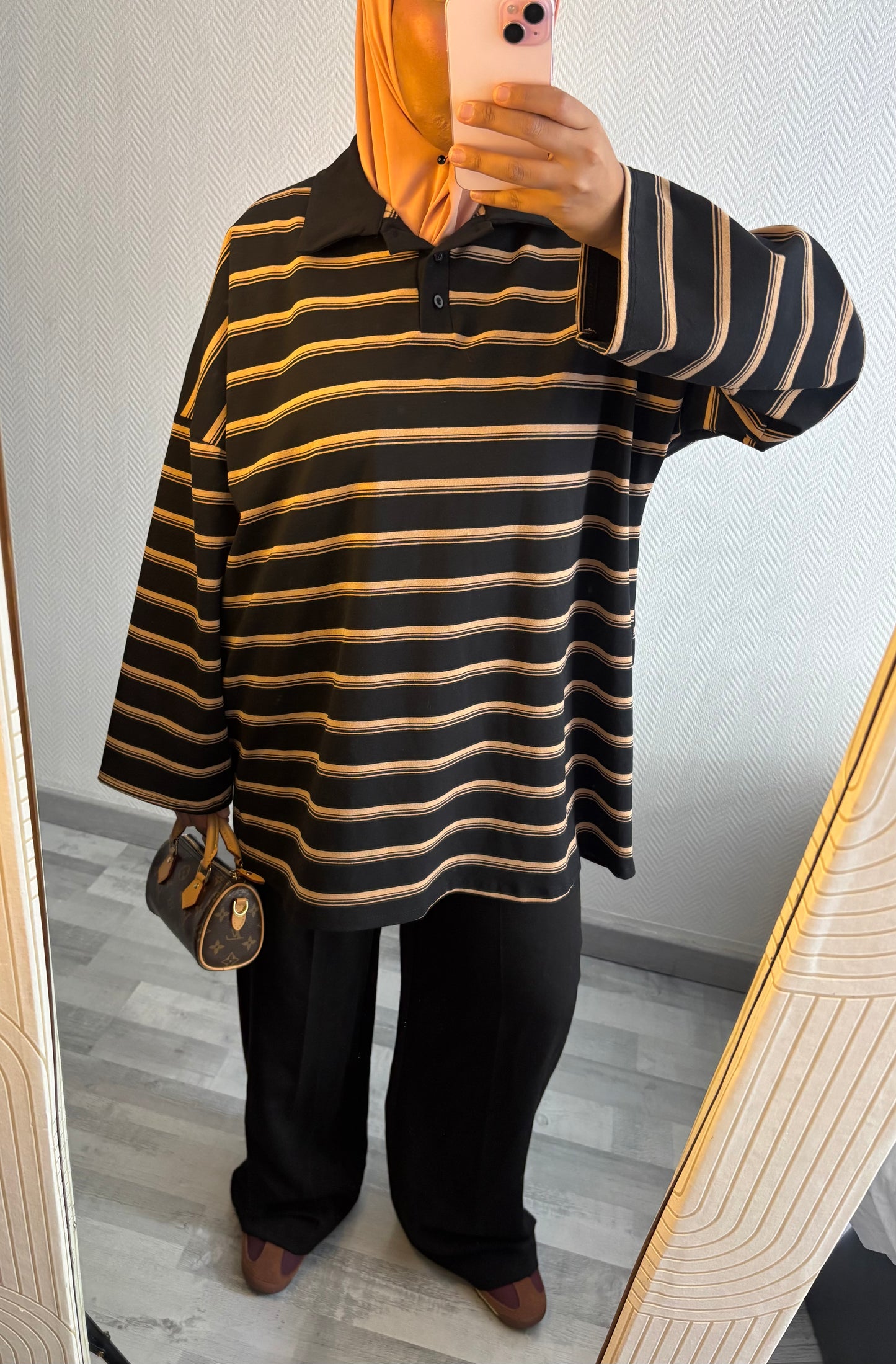 TOP MARINIÈRES • NOIR ET BEIGE