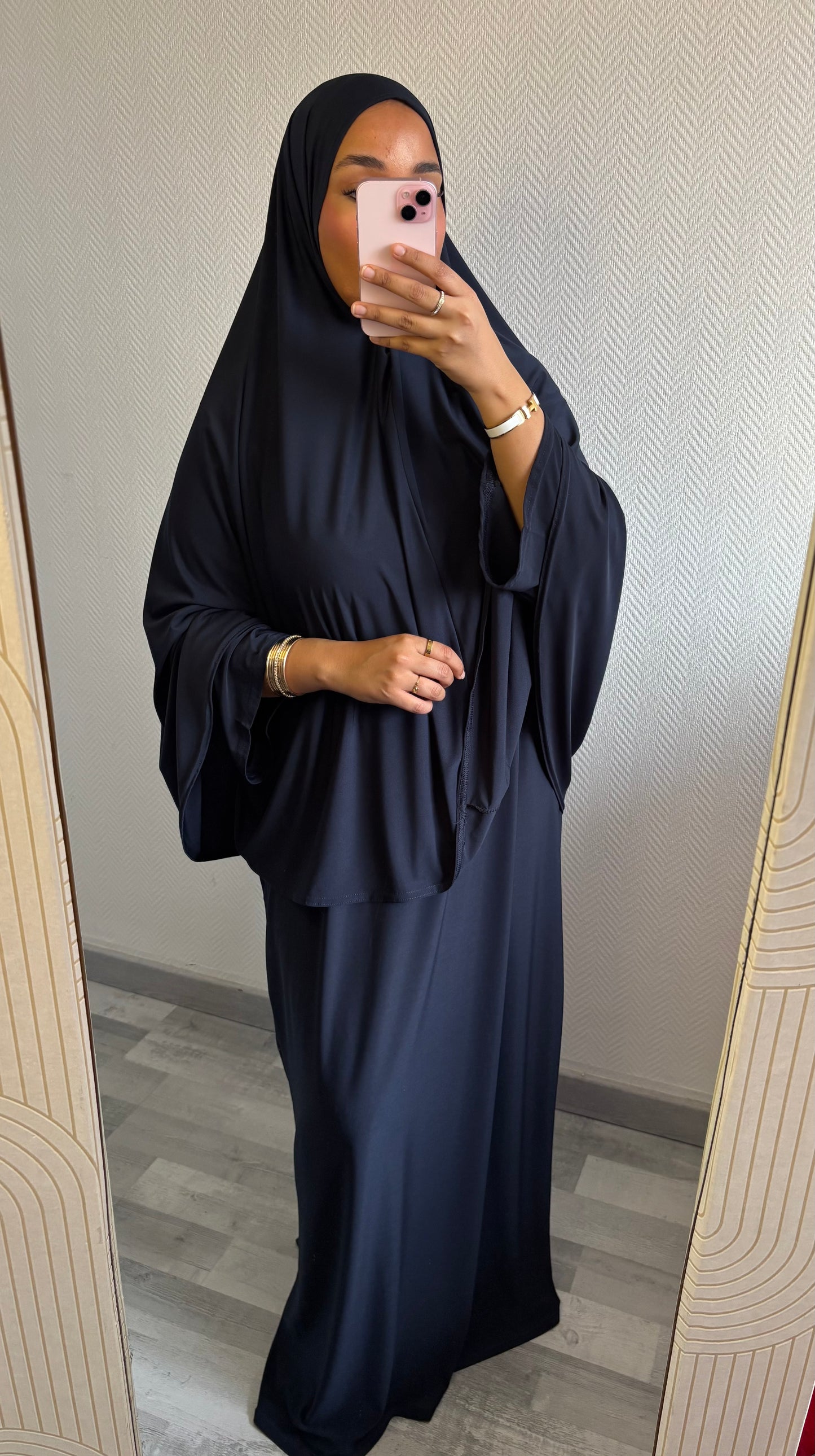 ENSEMBLE KHIMAR JERSEY PREMIUM • BLEU MARINE