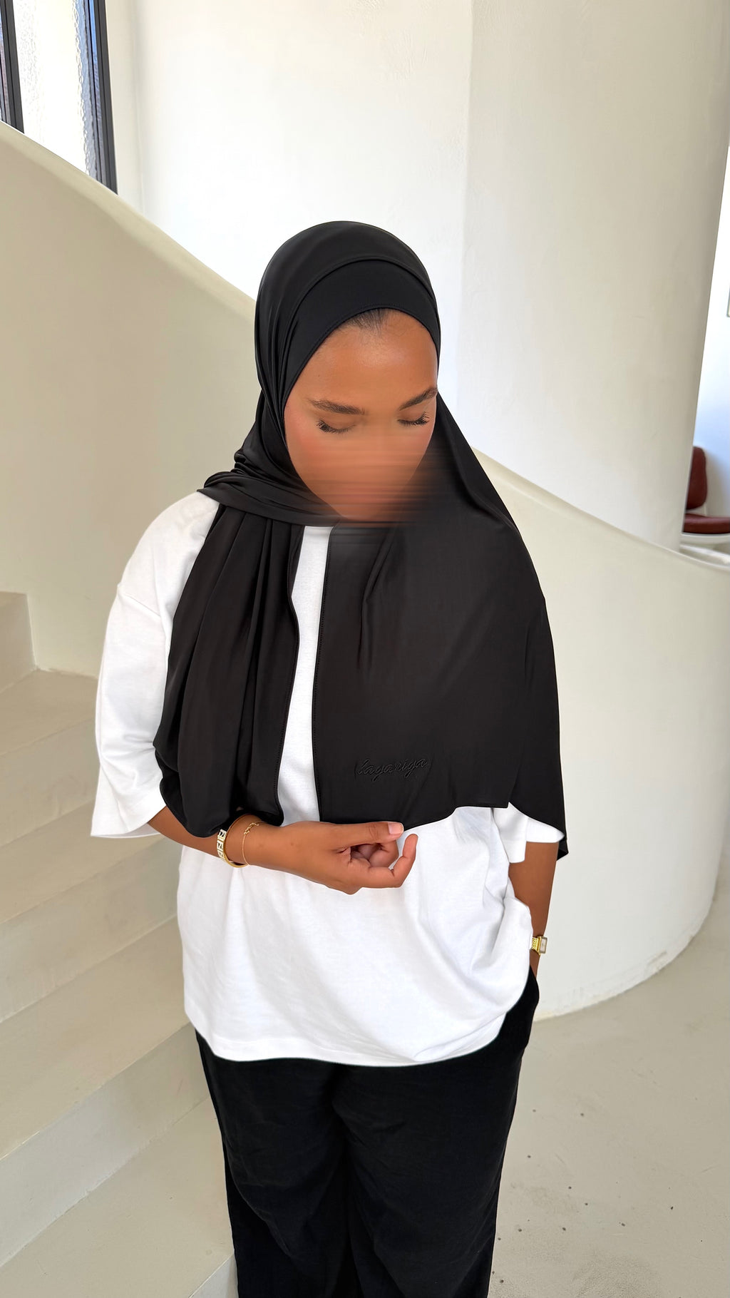 HIJAB JERSEY LIQUID • NOIR