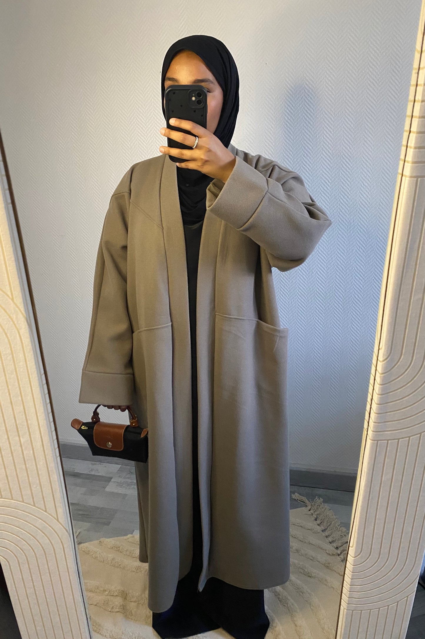 MANTEAU LONG • TAUPE
