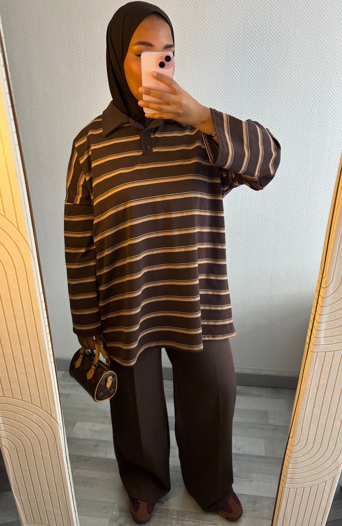 TOP MARINIÈRES • MARRON ET BEIGE