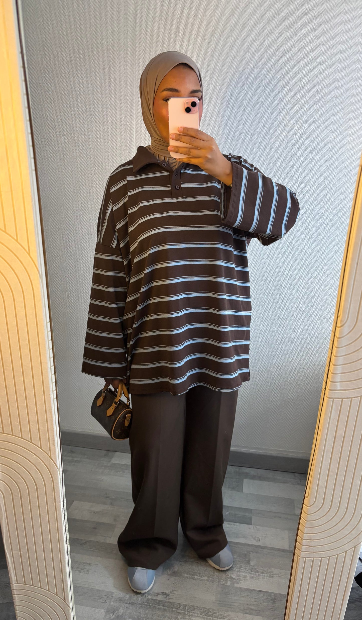 TOP MARINIÈRES • MARRON ET BLEU