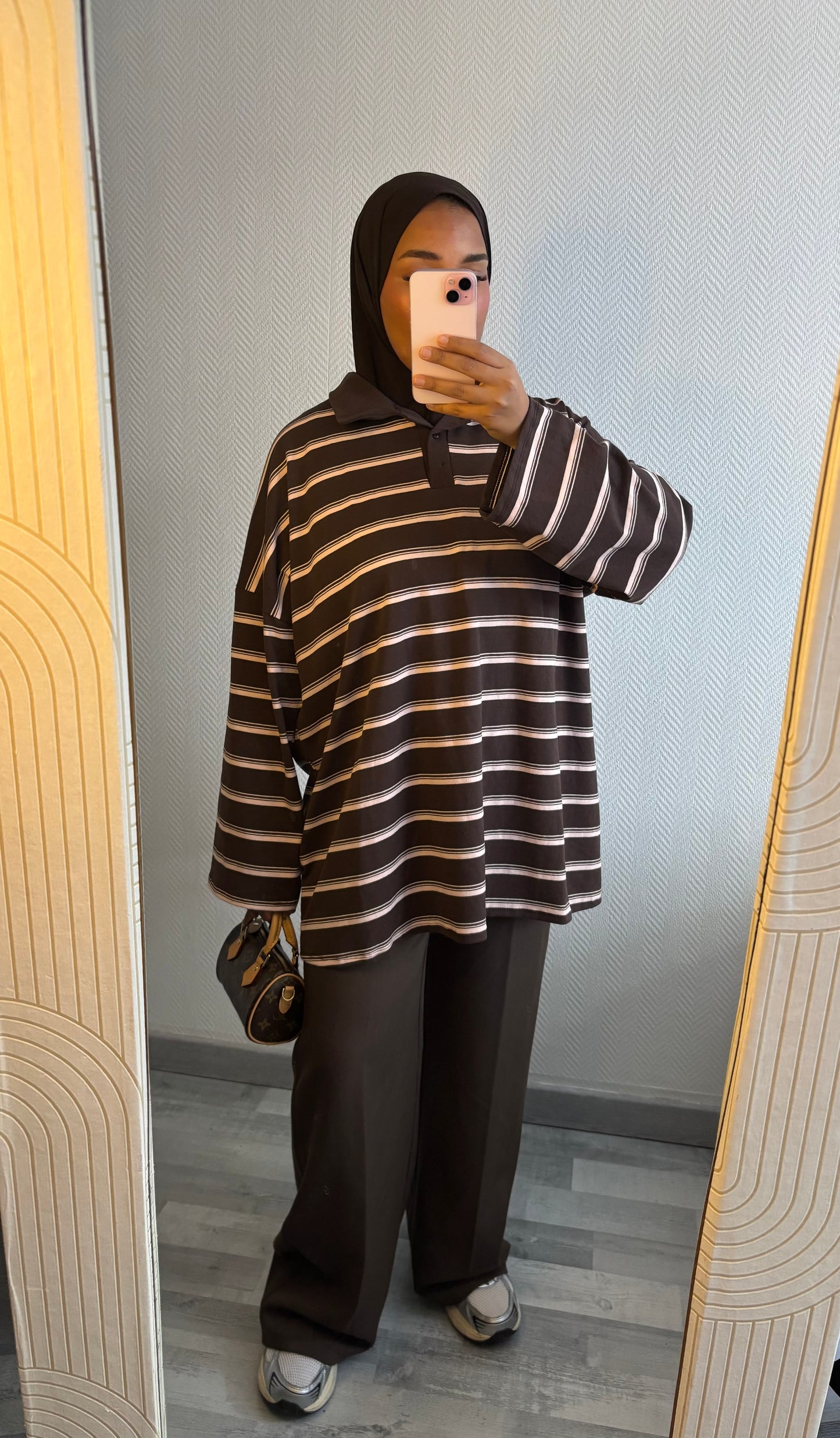 TOP MARINIÈRES • MARRON ET ROSE