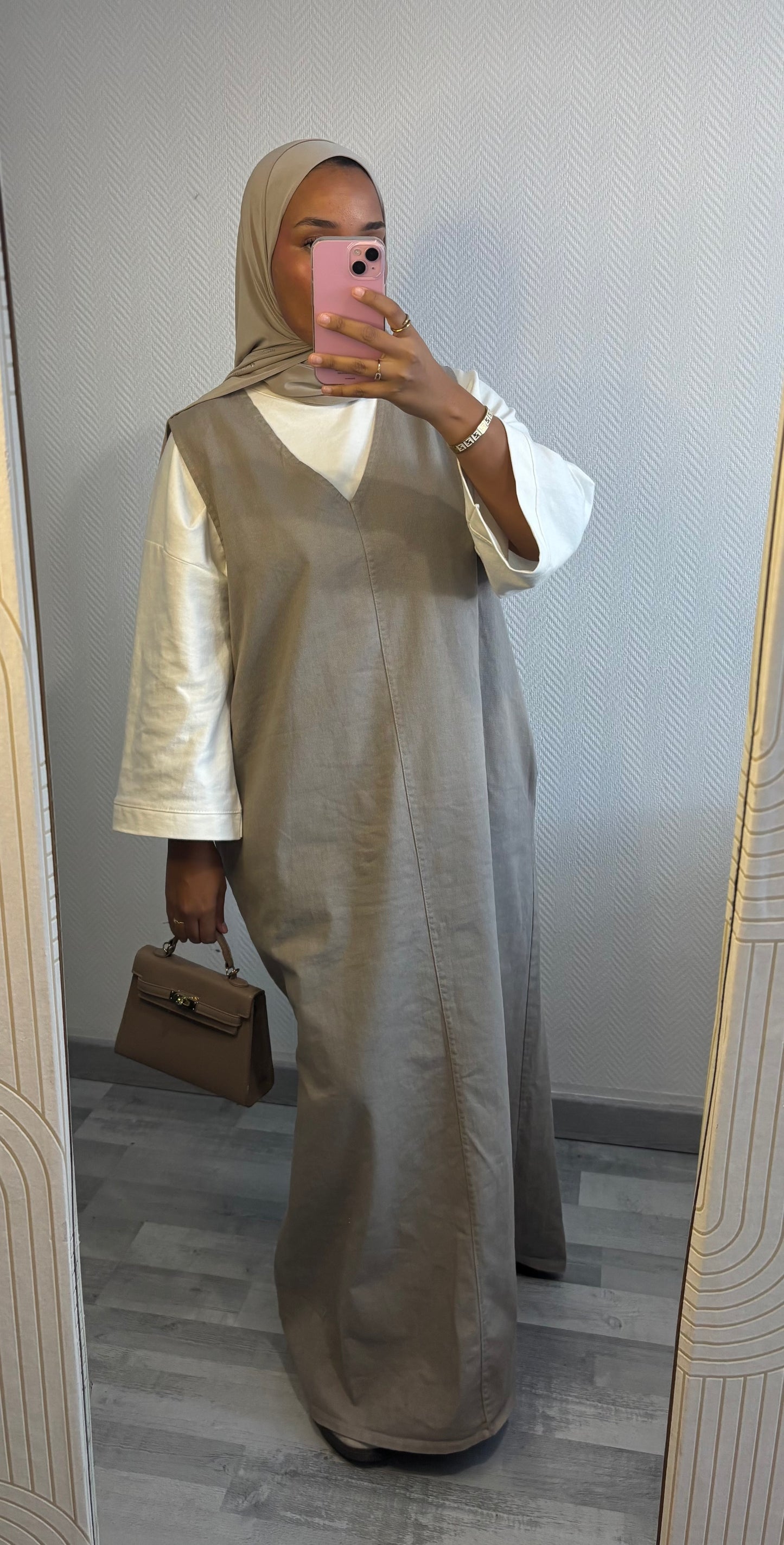 ROBE EN JEAN • TAUPE