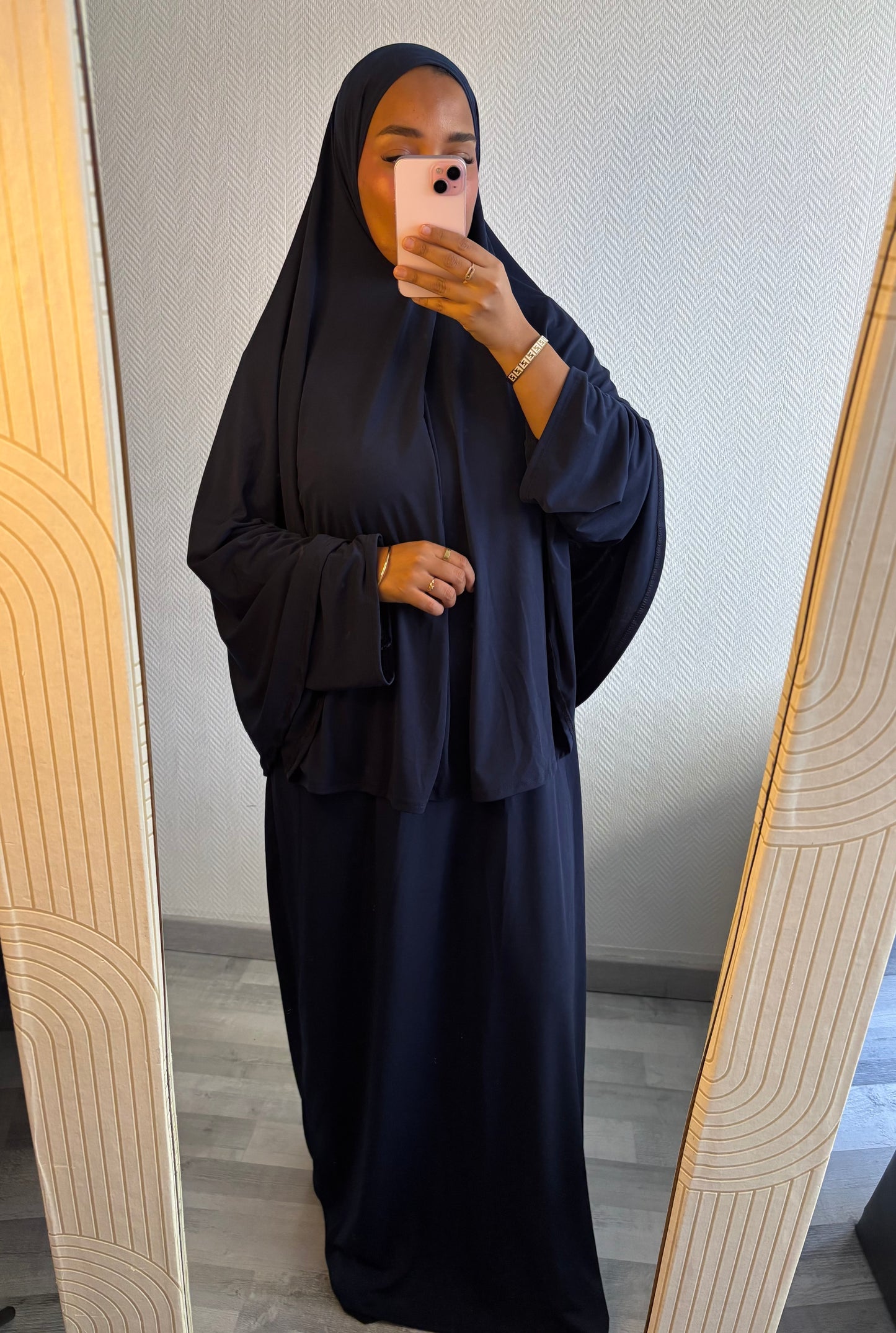 ENSEMBLE KHIMAR JERSEY PREMIUM • BLEU MARINE