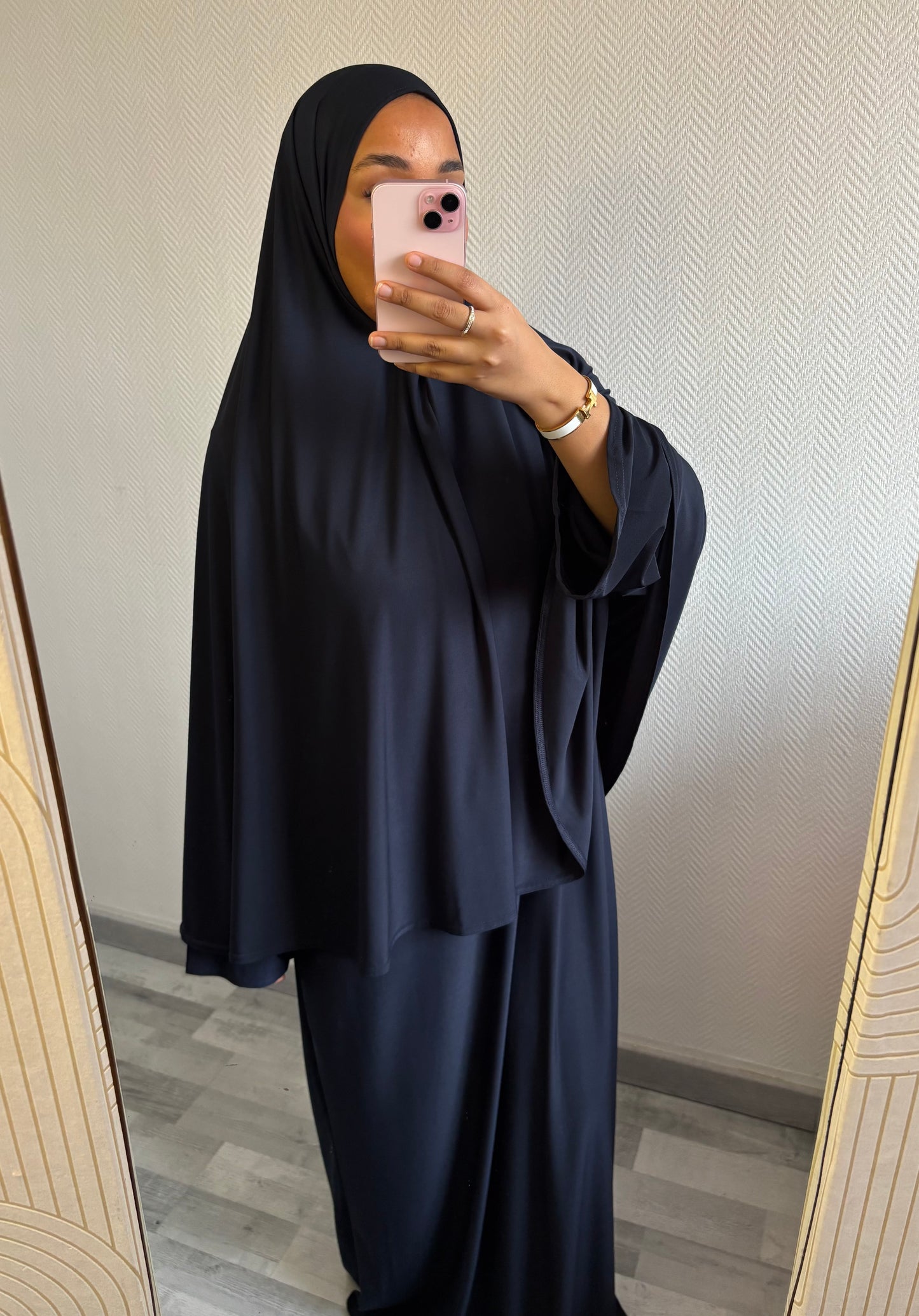 ENSEMBLE KHIMAR JERSEY PREMIUM • BLEU MARINE