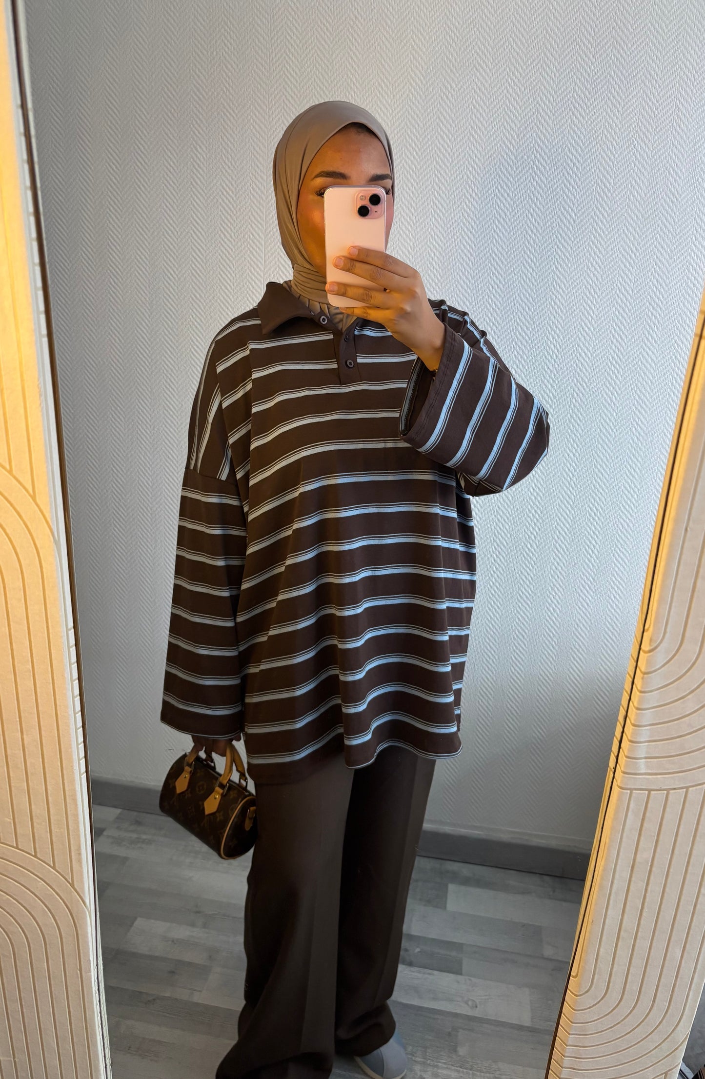 TOP MARINIÈRES • MARRON ET BLEU