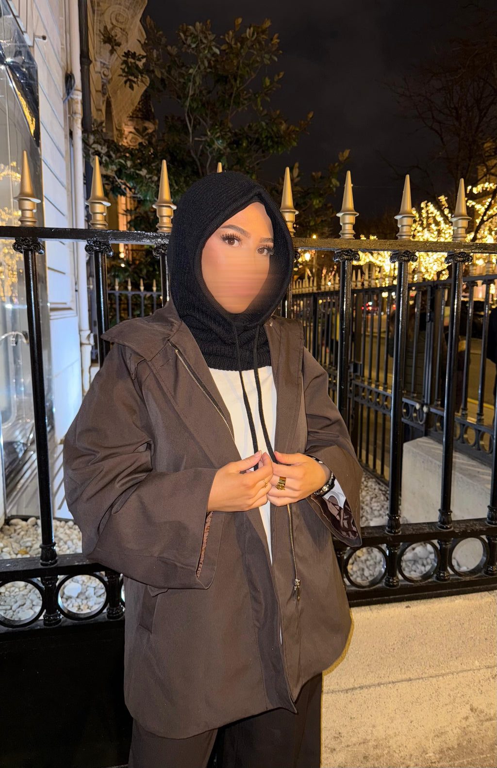 CAGOULE EN MAILLE • NOIR