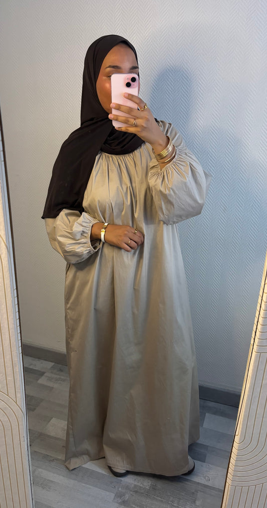 ROBE POPELINE • TAUPE
