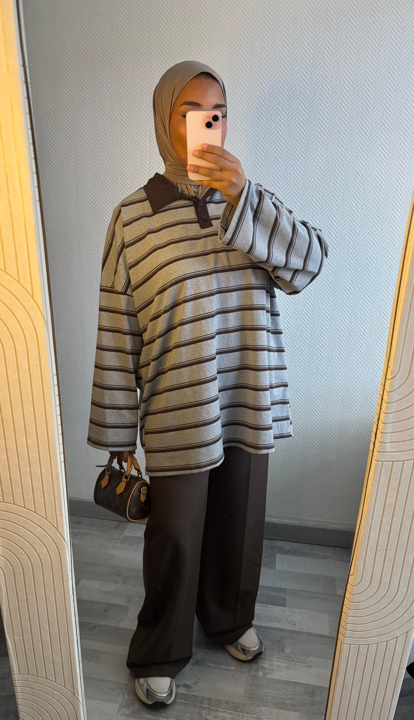 TOP MARINIÈRES • GRIS ET MARRON