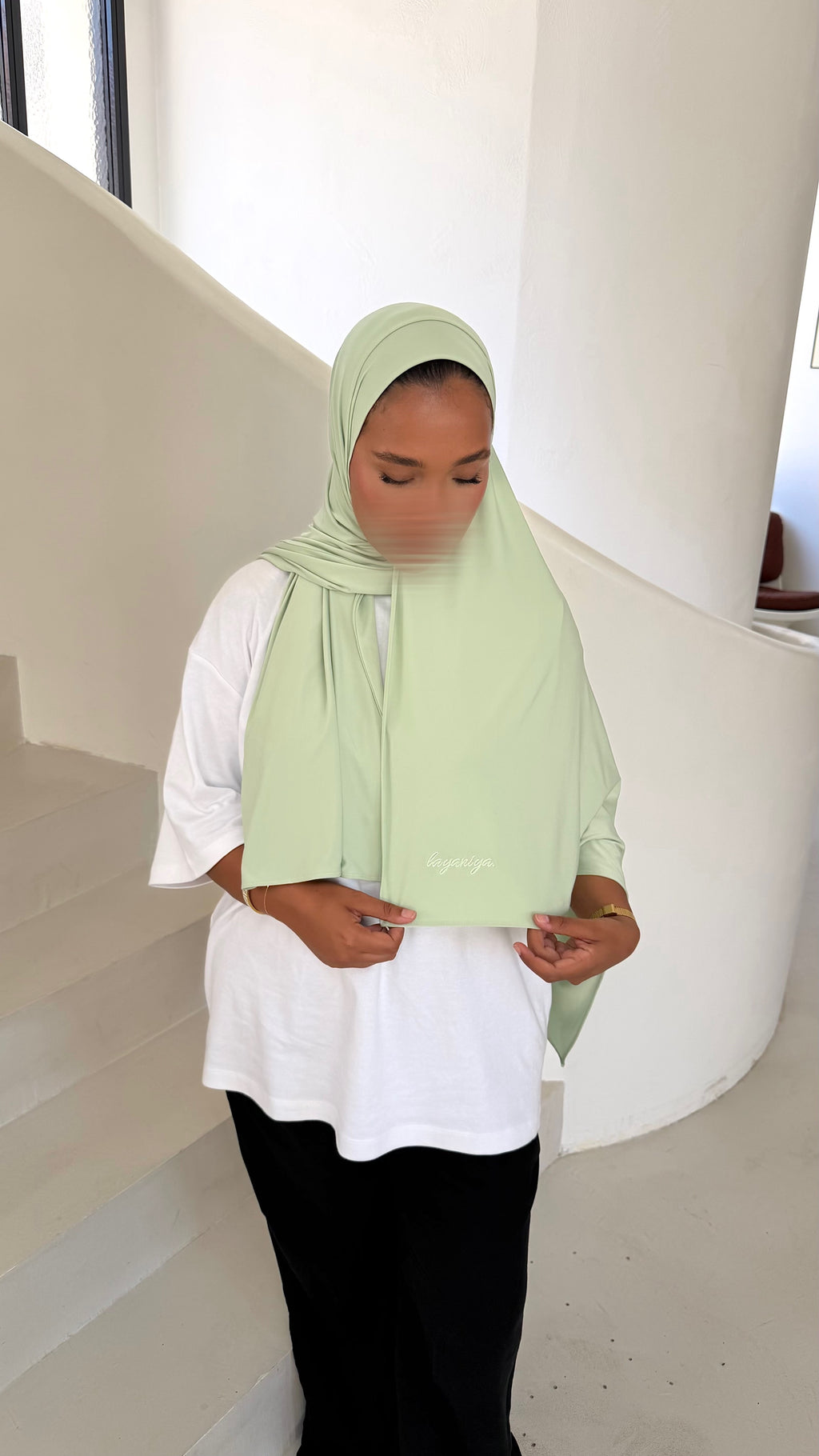 HIJAB JERSEY LIQUID • PISTACHE