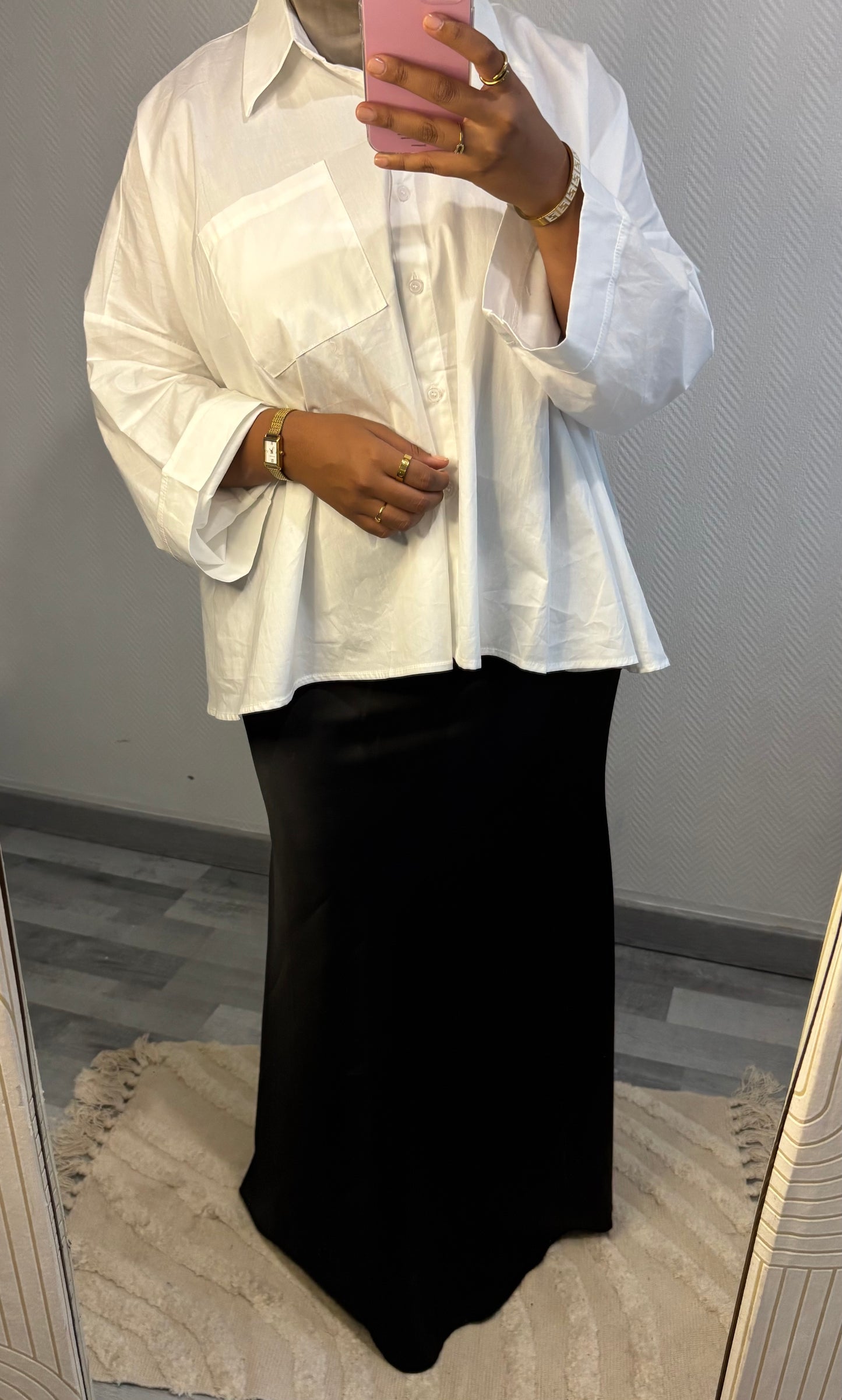 JUPE EN SATIN • NOIR