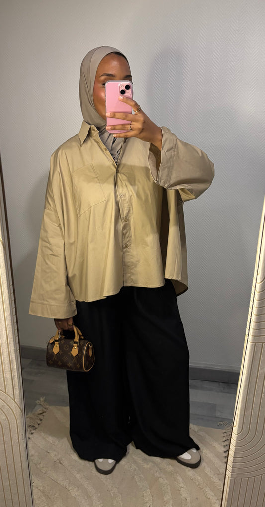 CHEMISE OVERSIZE • TAUPE