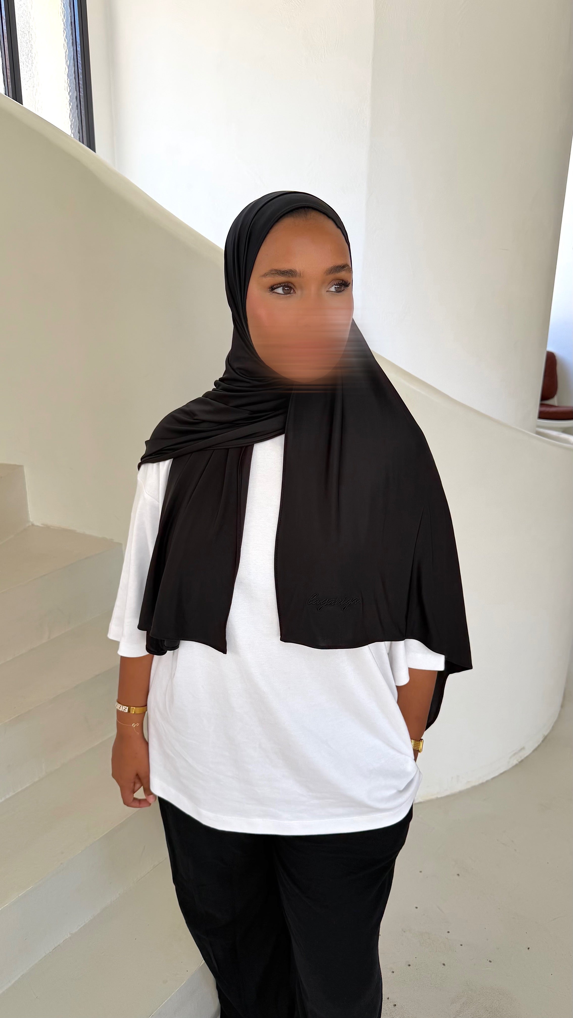 HIJAB JERSEY LIQUID • NOIR