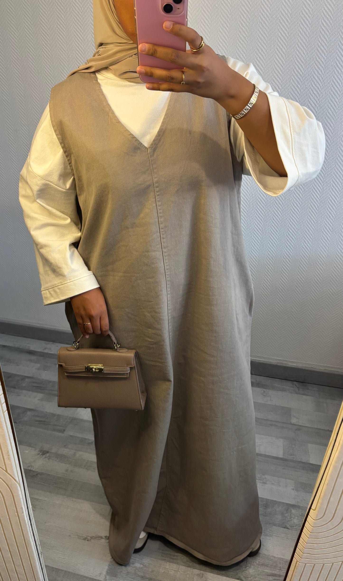 ROBE EN JEAN • TAUPE