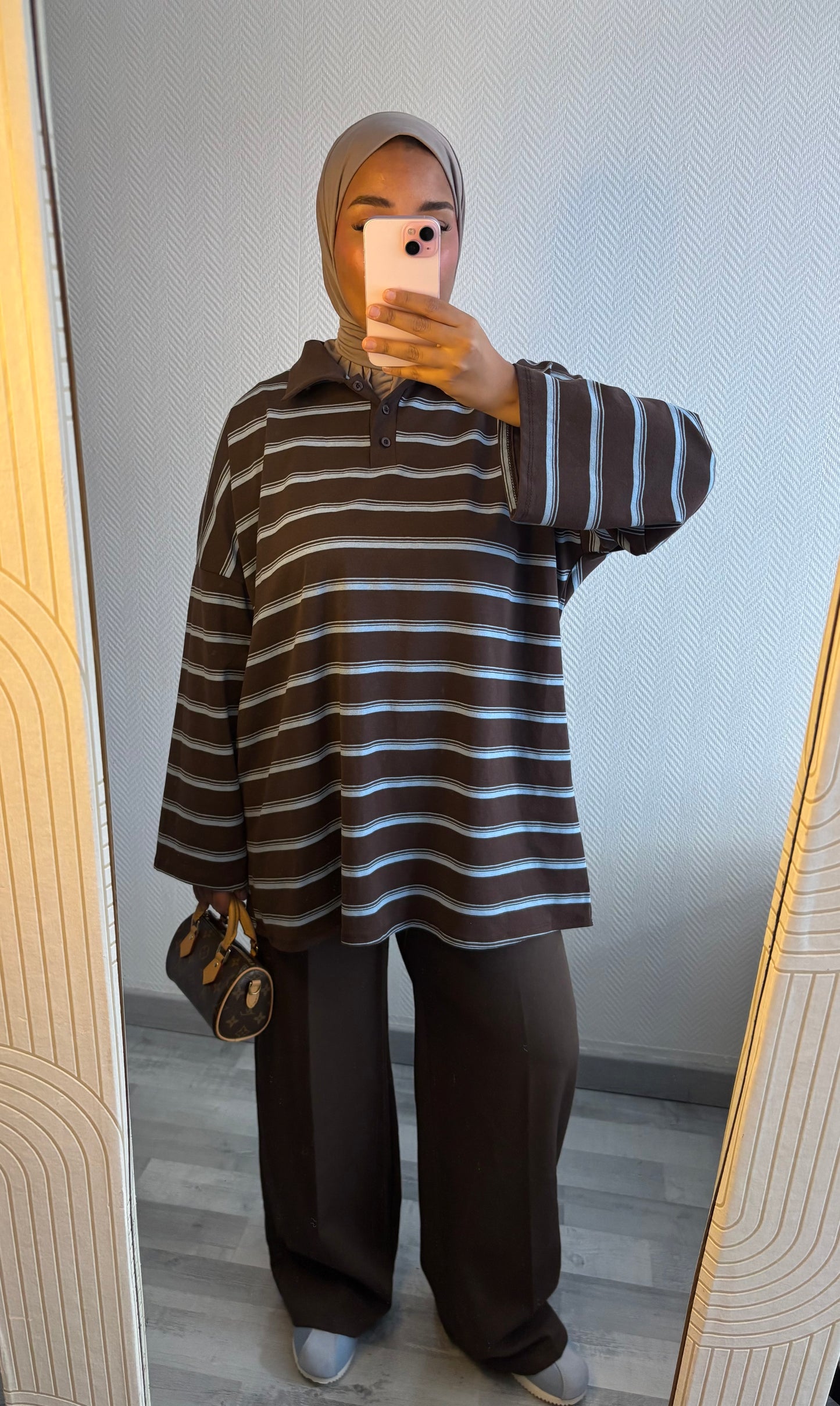 TOP MARINIÈRES • MARRON ET BLEU