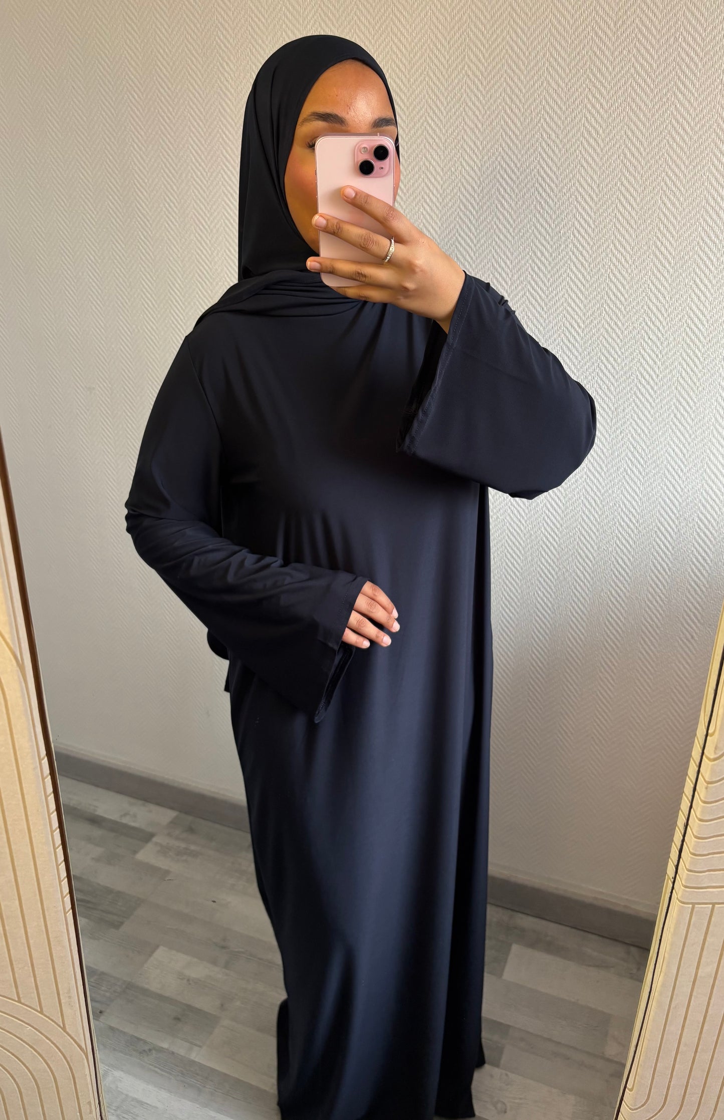 ENSEMBLE KHIMAR JERSEY PREMIUM • BLEU MARINE