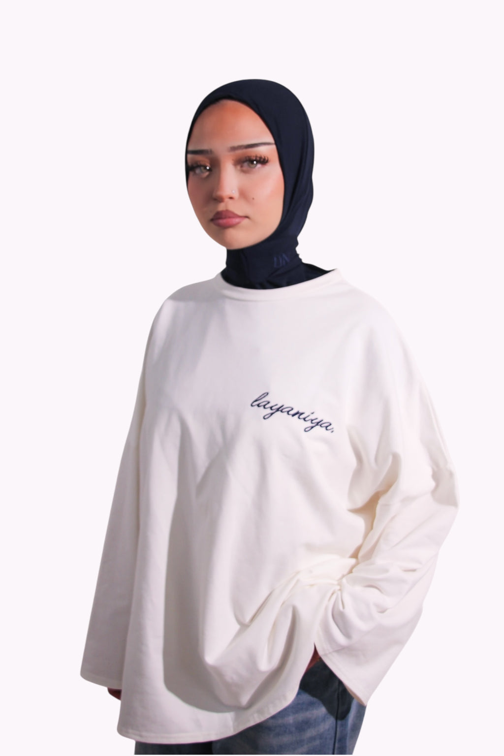 T-SHIRT SIGNATURE • BLANC / MARINE