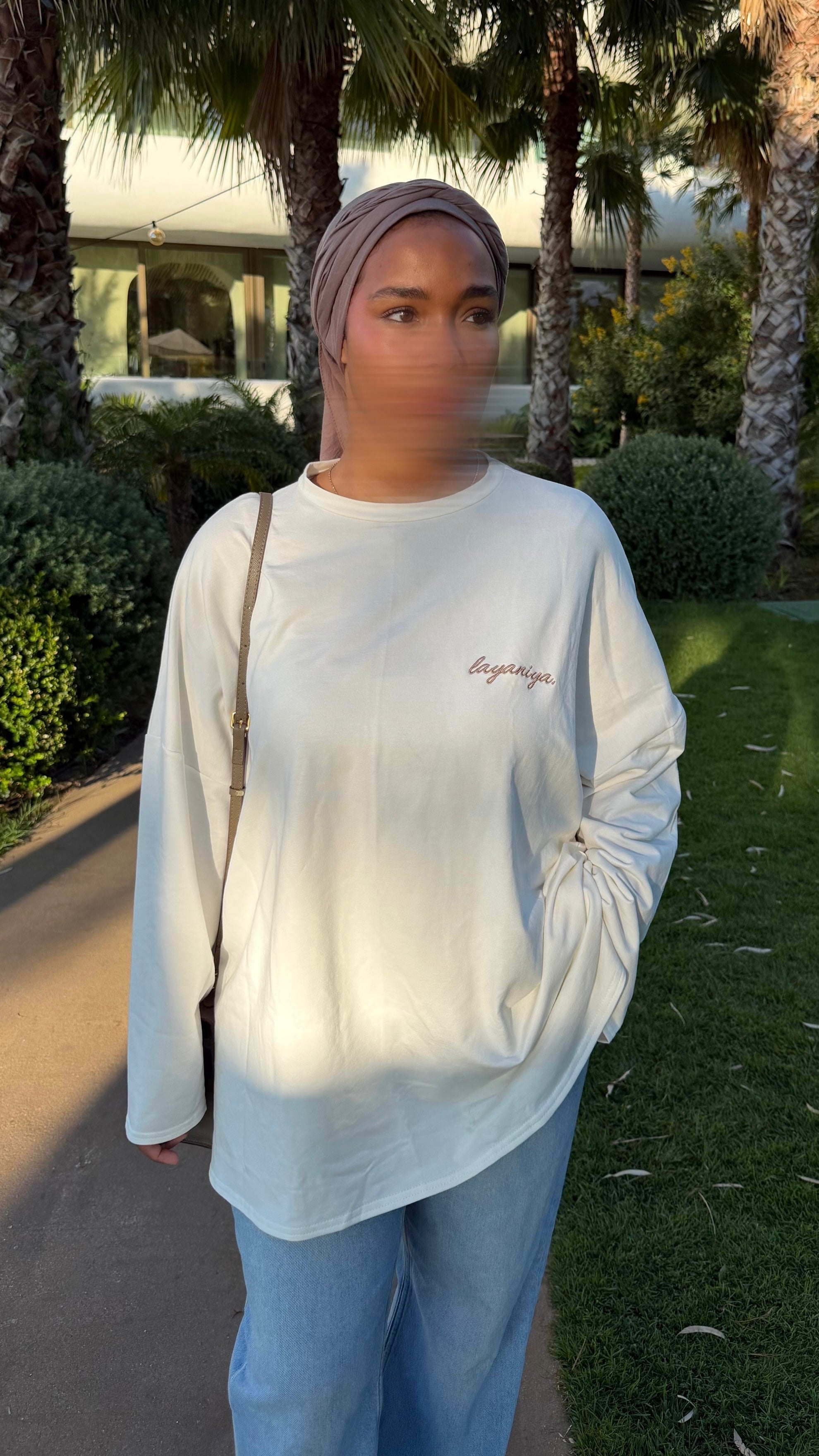 T-SHIRT SIGNATURE • BLANC / TAUPE