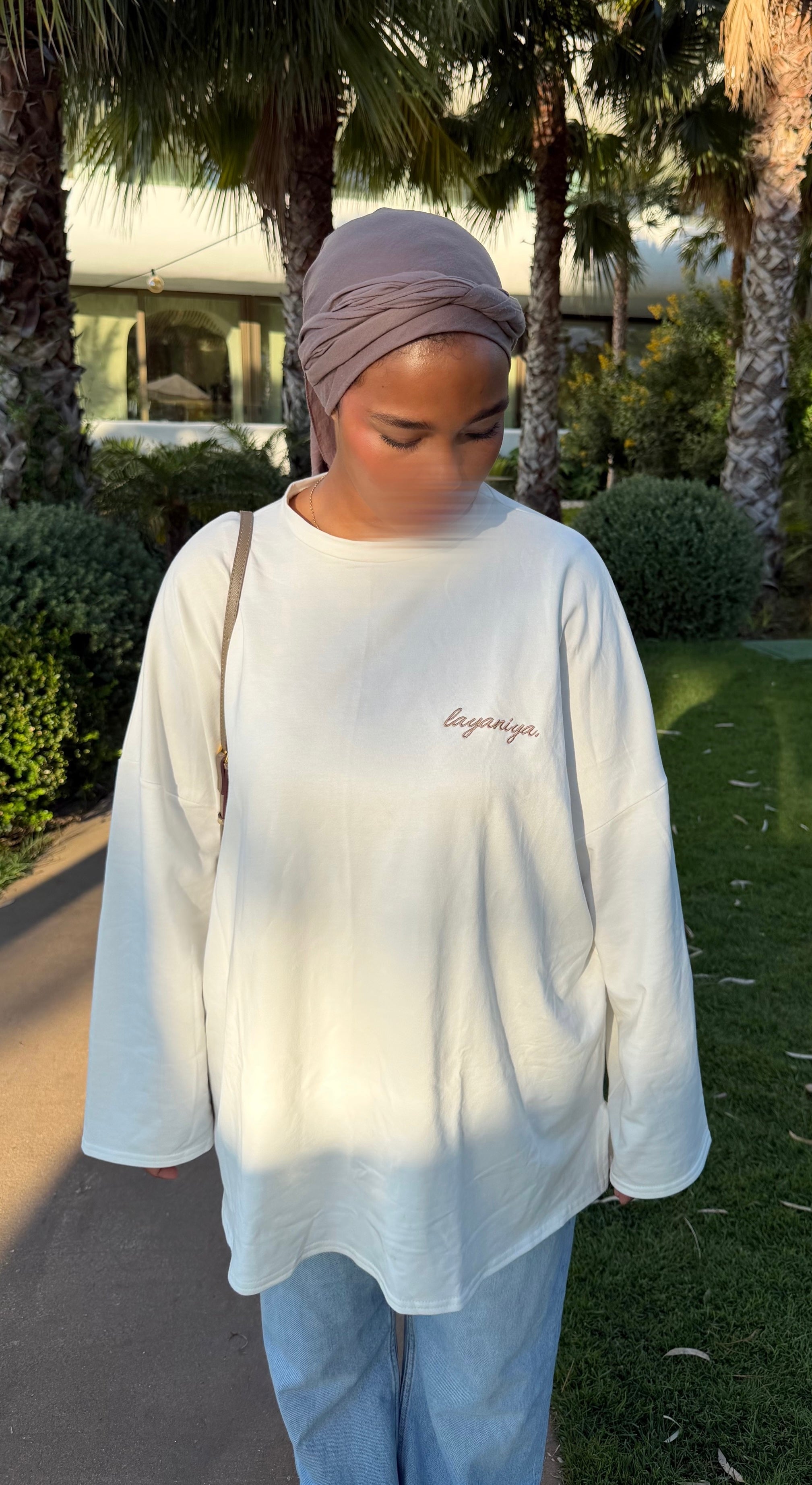 T-SHIRT SIGNATURE • BLANC / TAUPE